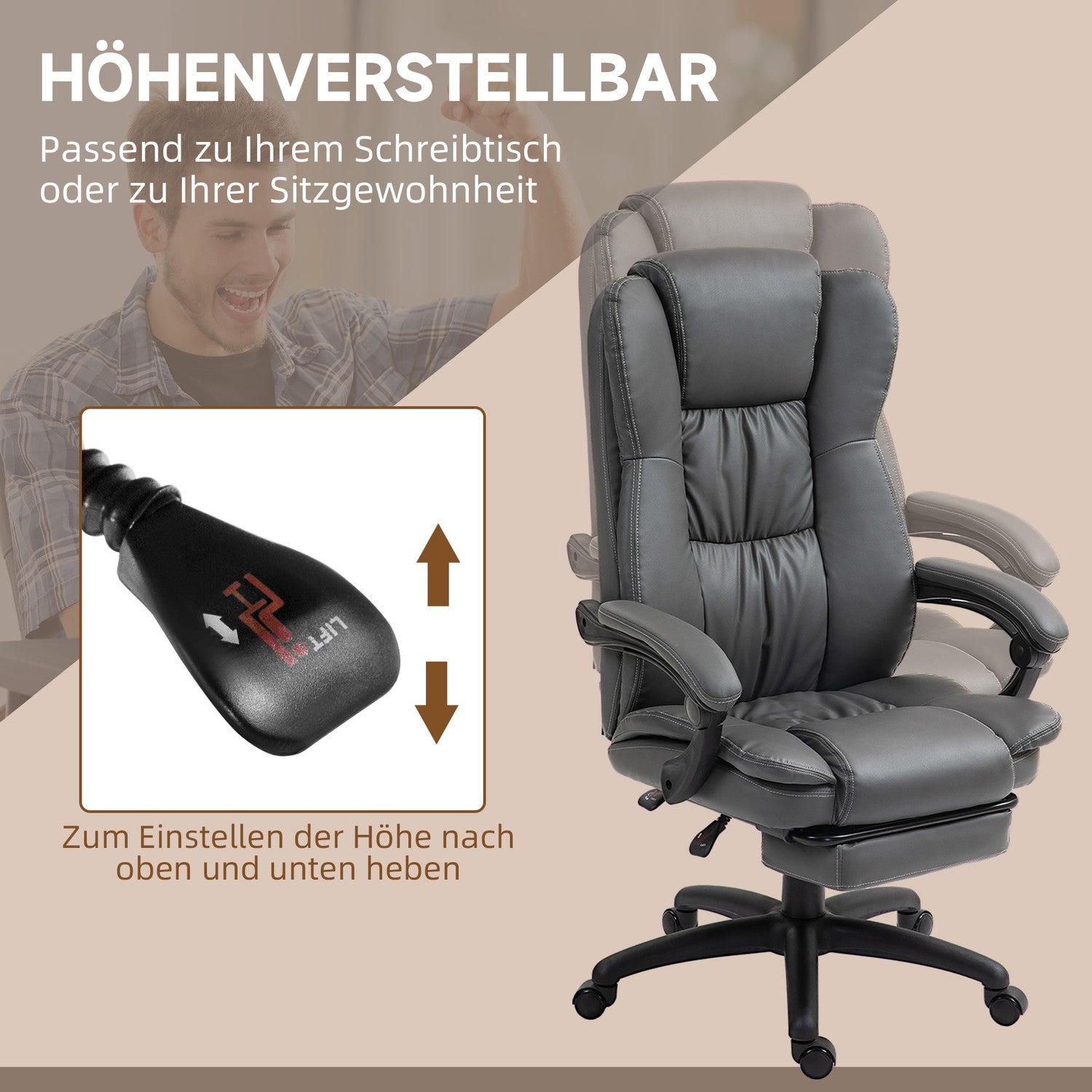 Ergonomisk kontorsstol med massage och vila