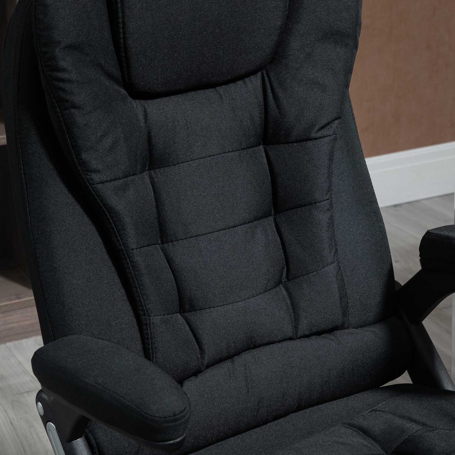 Ergonomisk kontorsstol, justerbar höjd, svart polyester
