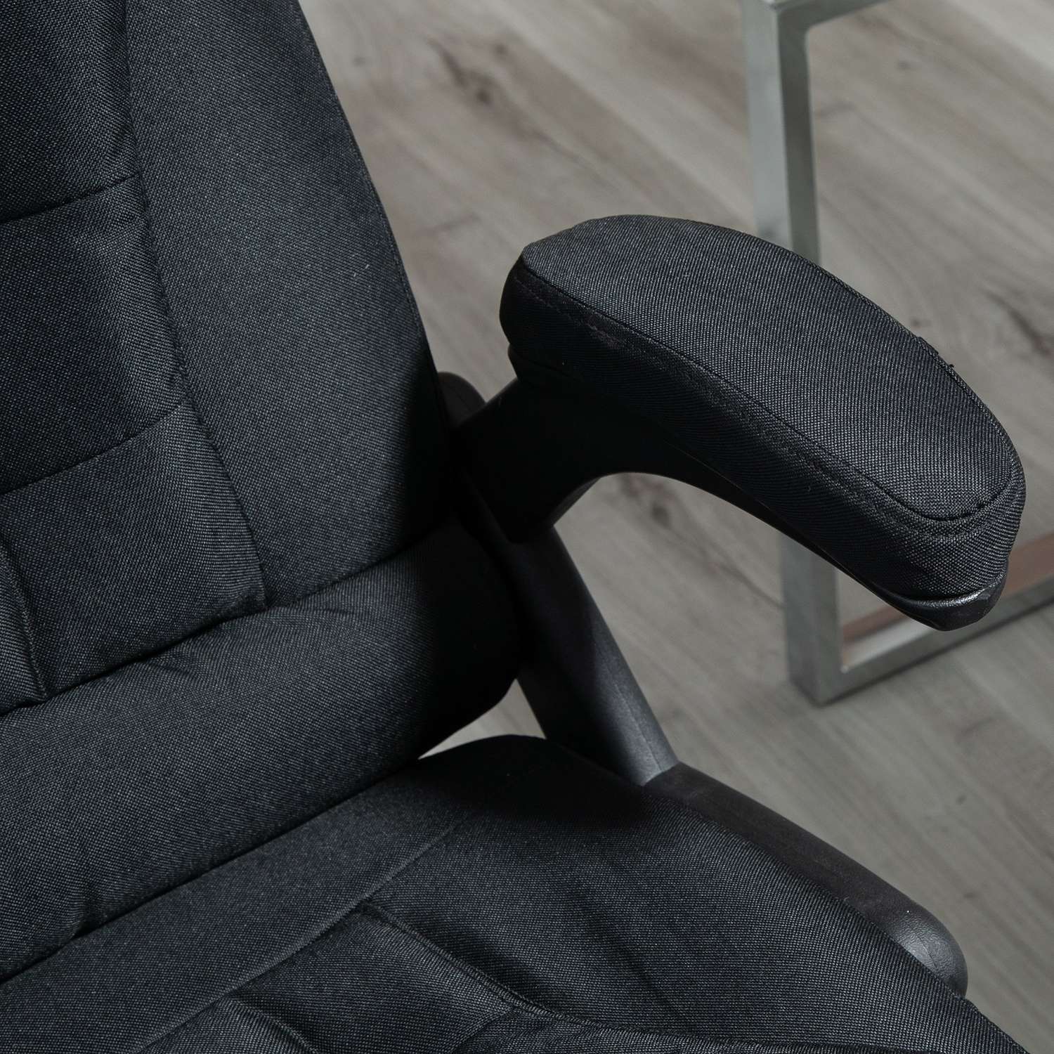 Ergonomisk kontorsstol, justerbar höjd, svart polyester