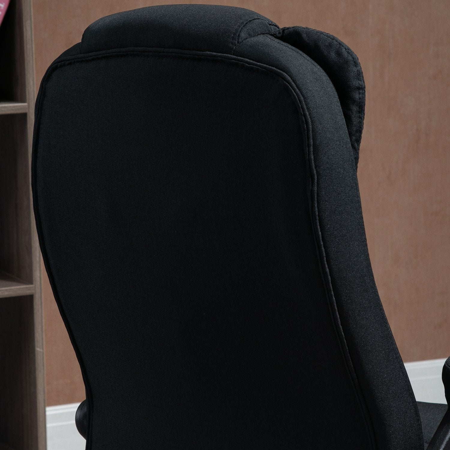 Ergonomisk kontorsstol, justerbar höjd, svart polyester