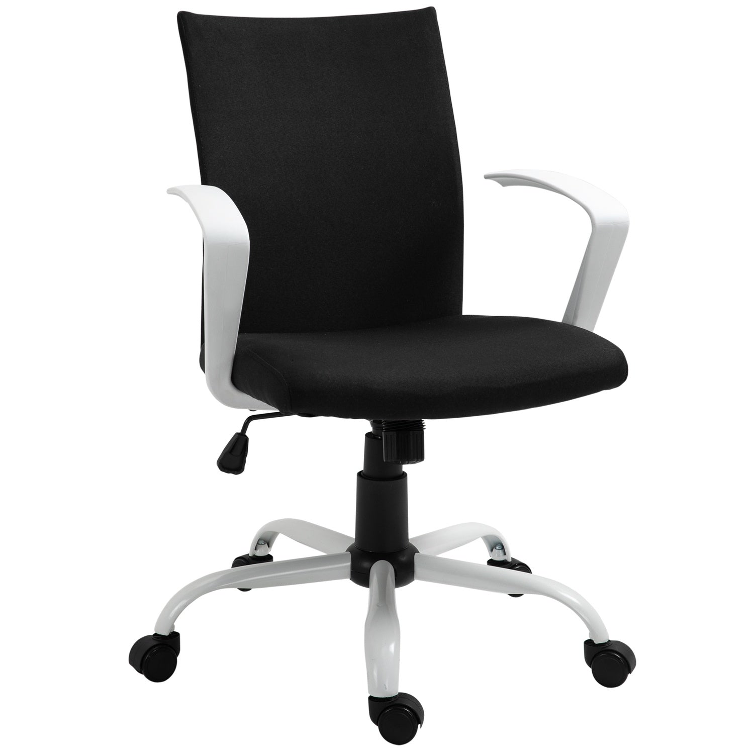 Kontorsstol, ergonomisk meshrygg, 360° vridbar, svart