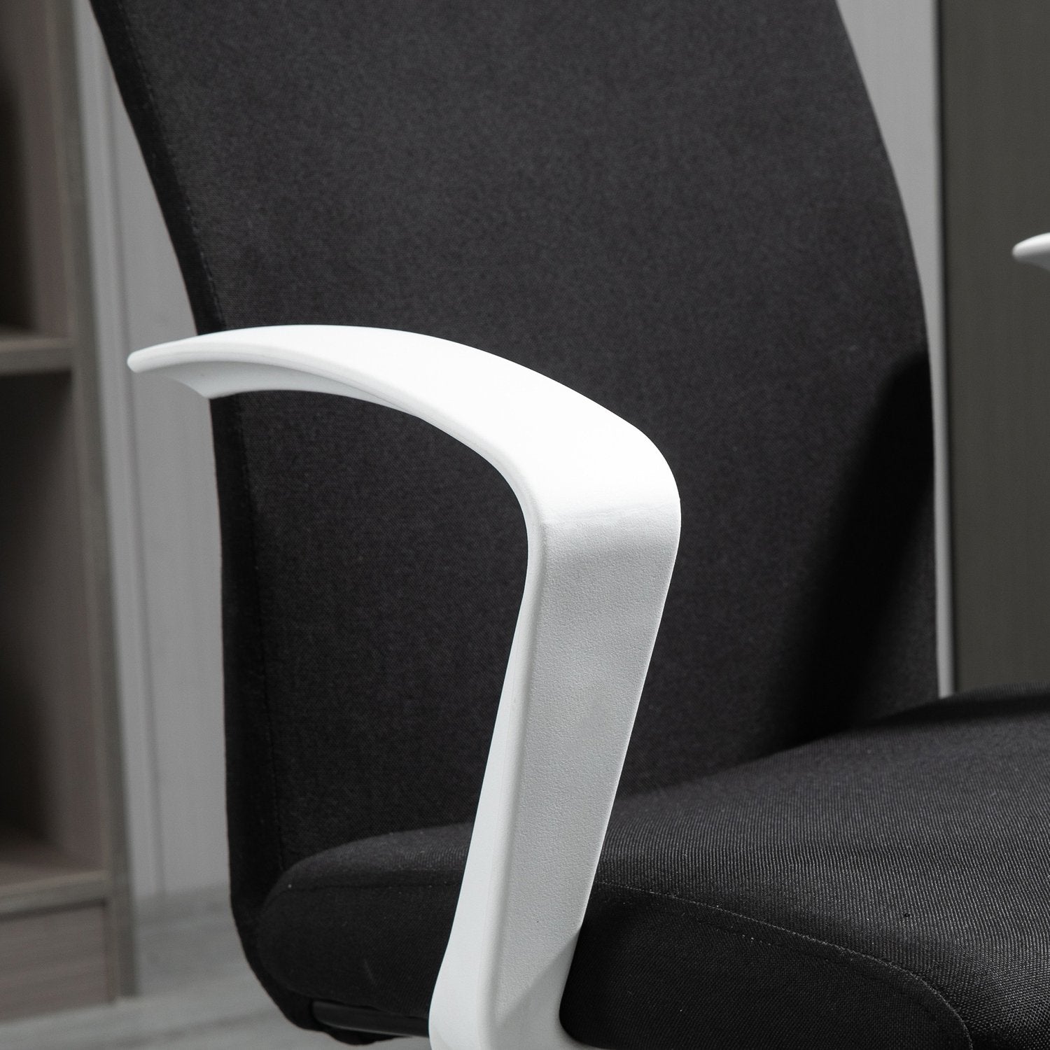 Kontorsstol, ergonomisk meshrygg, 360° vridbar, svart