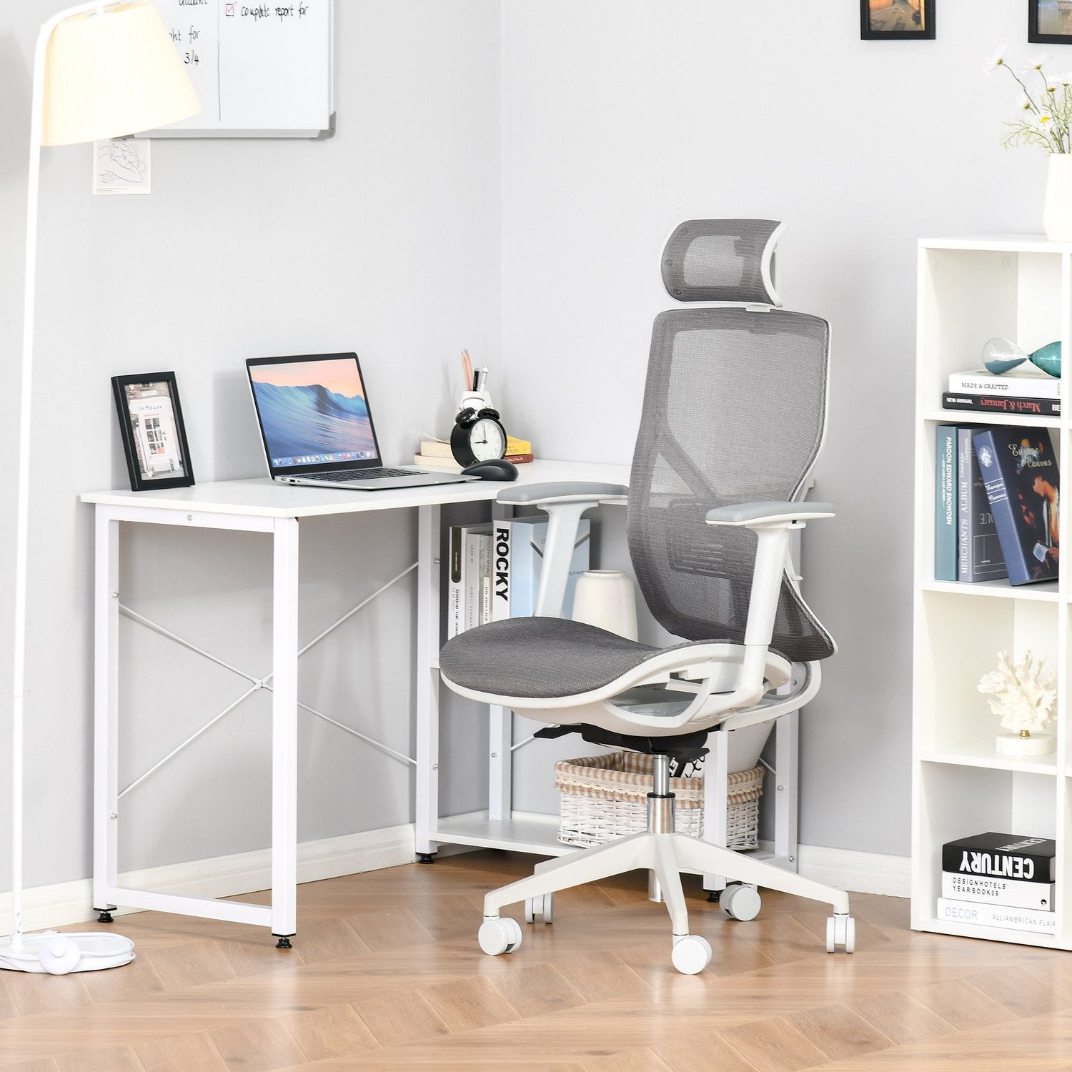 Ergonomisk spelkontorsstol, vridbar med svankstöd och 3D-armstöd