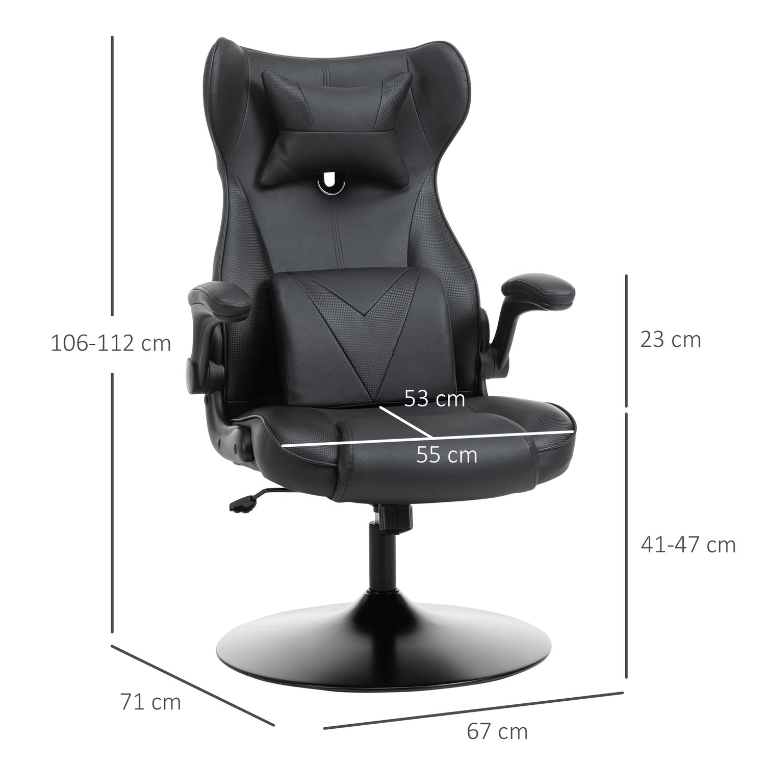 Ergonomisk kontorsstol – justerbar i höjdled, vadderad, svart