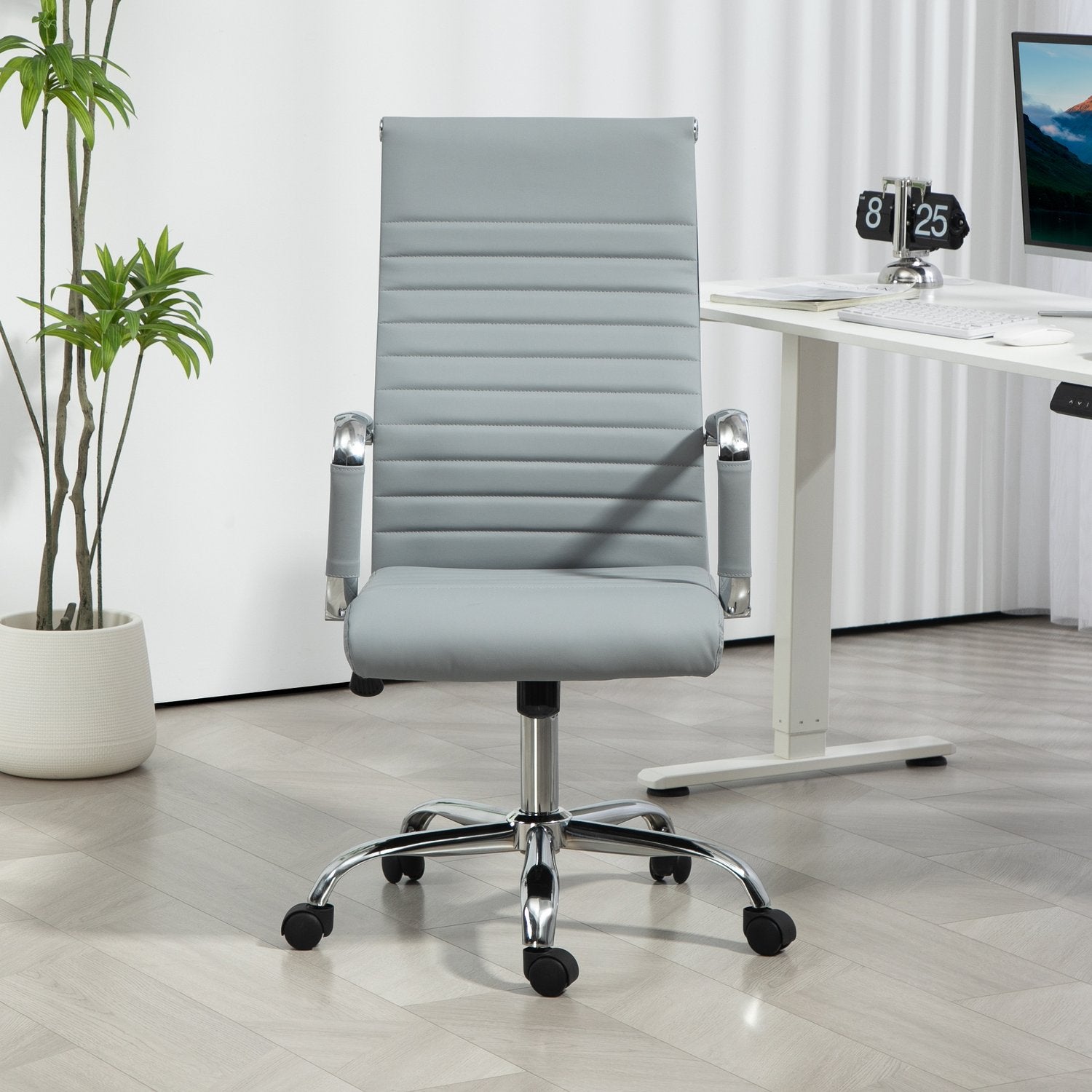 Ergonomisk kontorsstol, justerbar höjd, konstläder