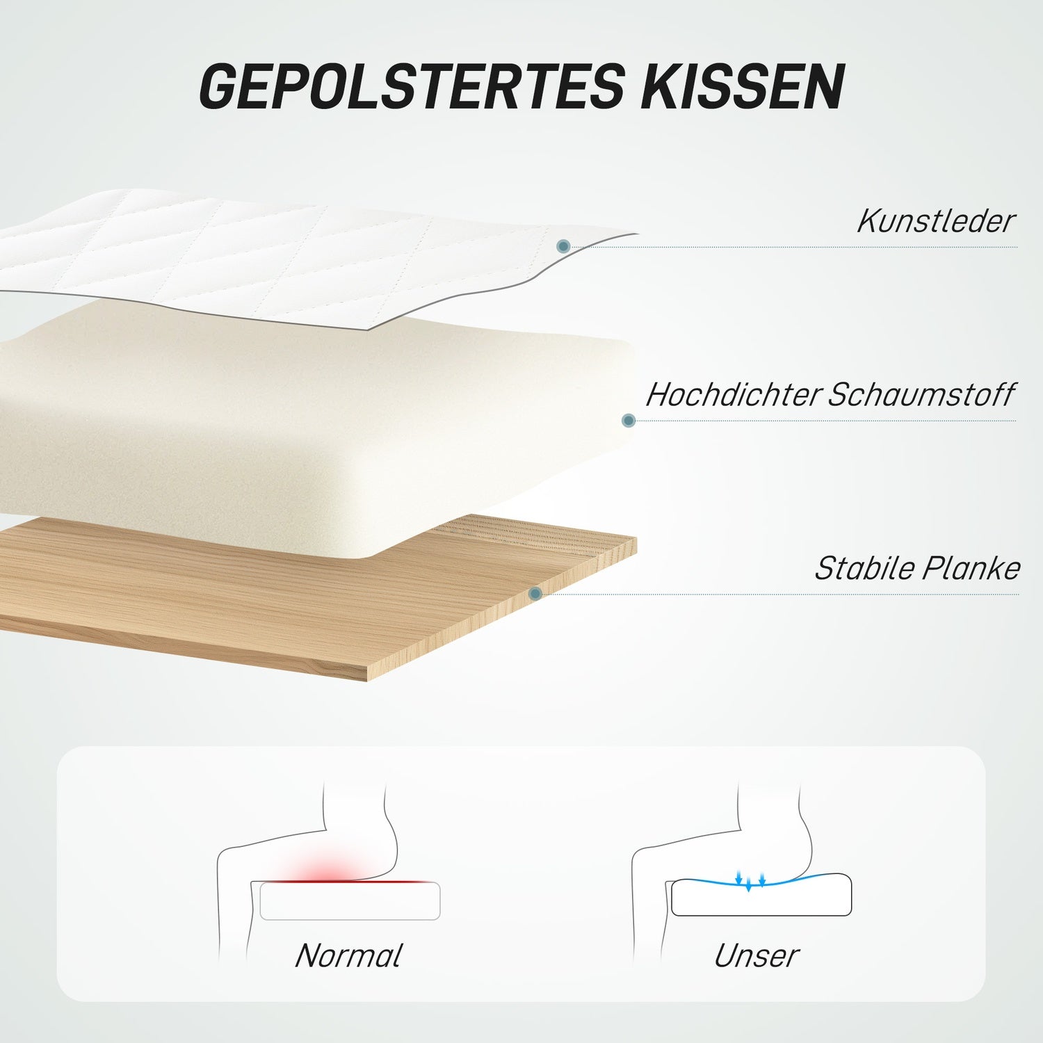 Vit kontorsstol i konstläder, justerbar höjdled