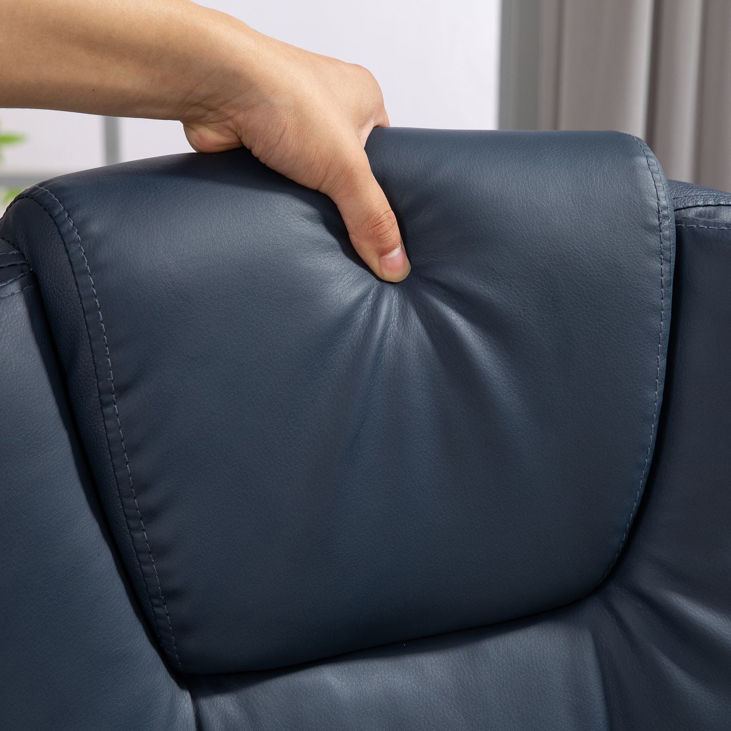 Ergonomisk kontorsstol med massage och lutning, blå
