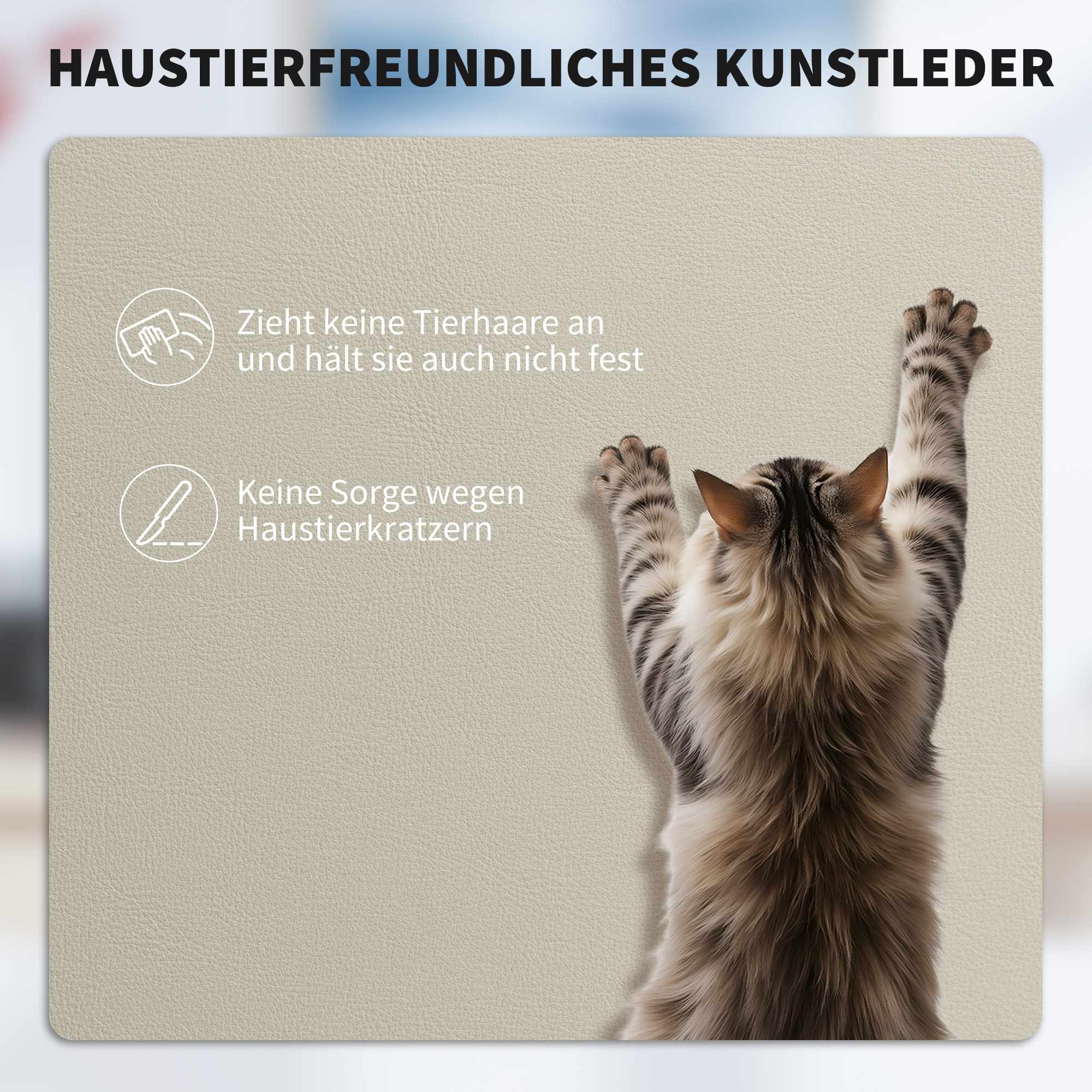 Kontorsstol med husdjursvänlig konstläder, fotstöd, justerbar