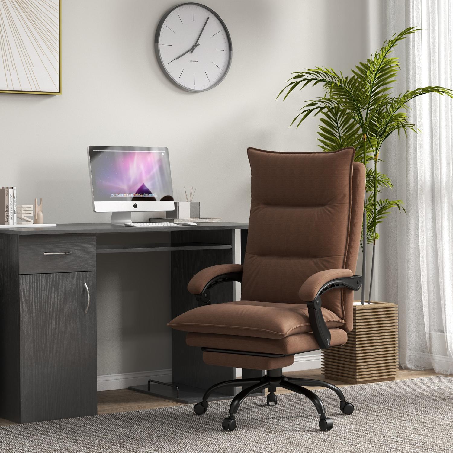 Ergonomisk kontorsstol med massage, 155° lutning – brun
