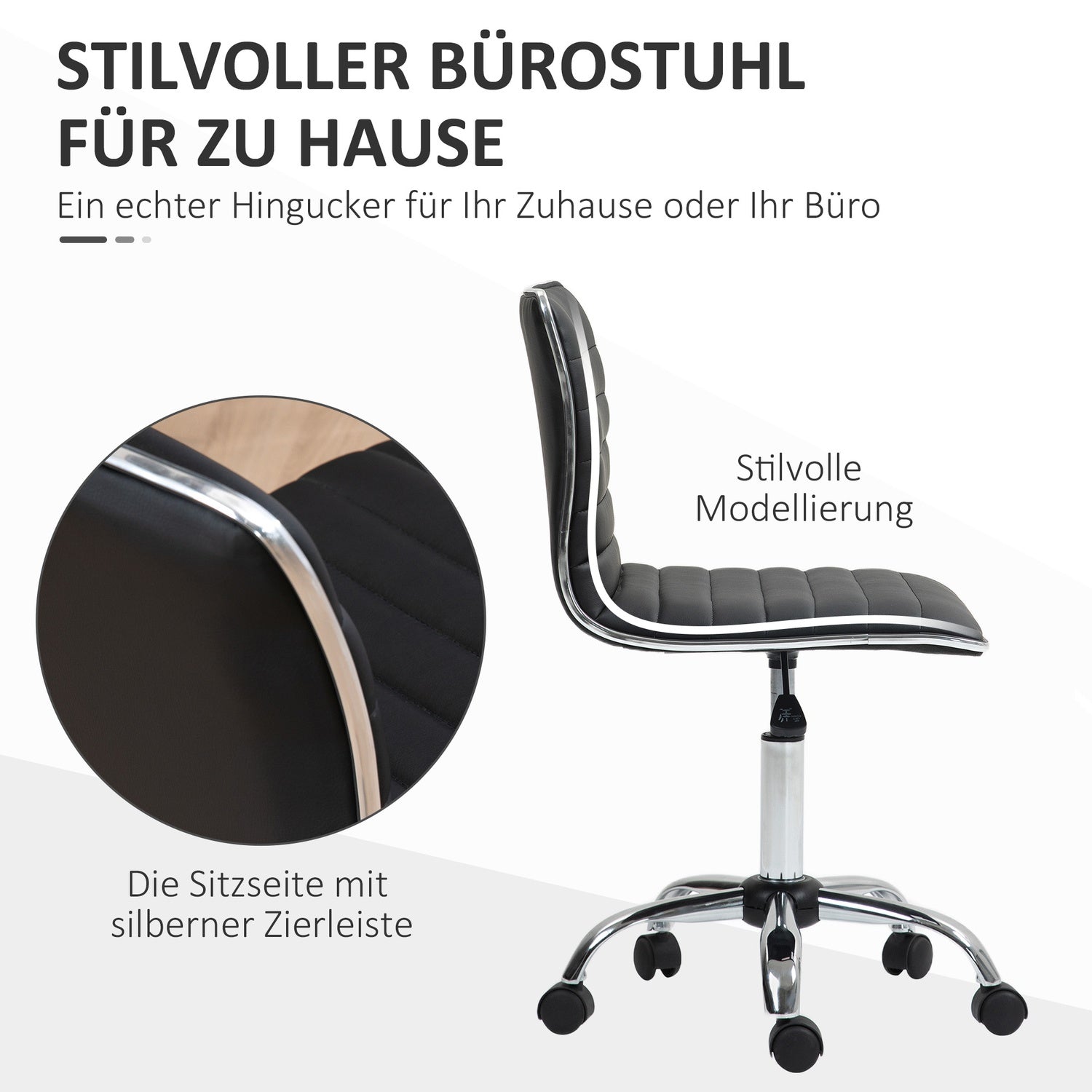 Ergonomisk kontorsstol, justerbar vridbar, svart, 120 kg Kapacitet