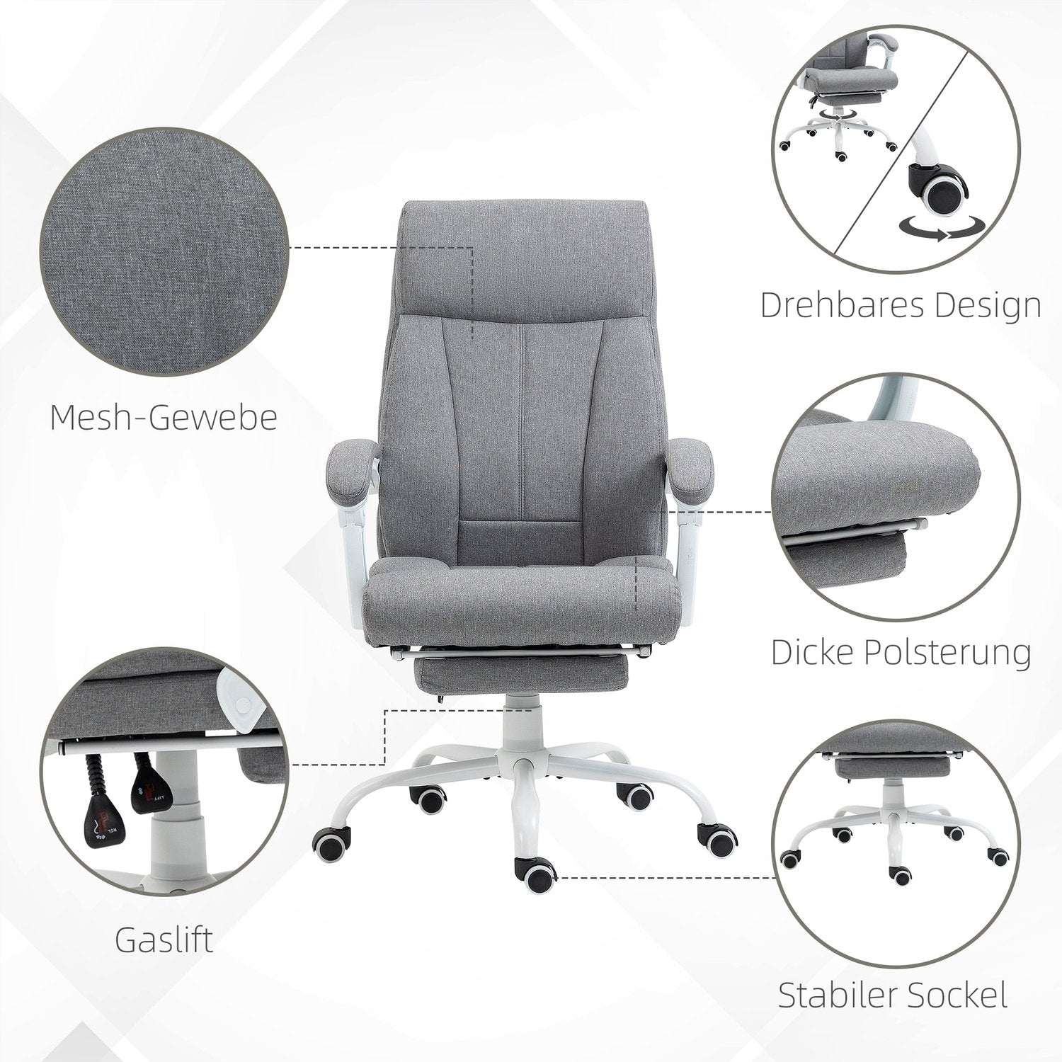 Ergonomisk kontorsstol med justerbar lutning och höjd