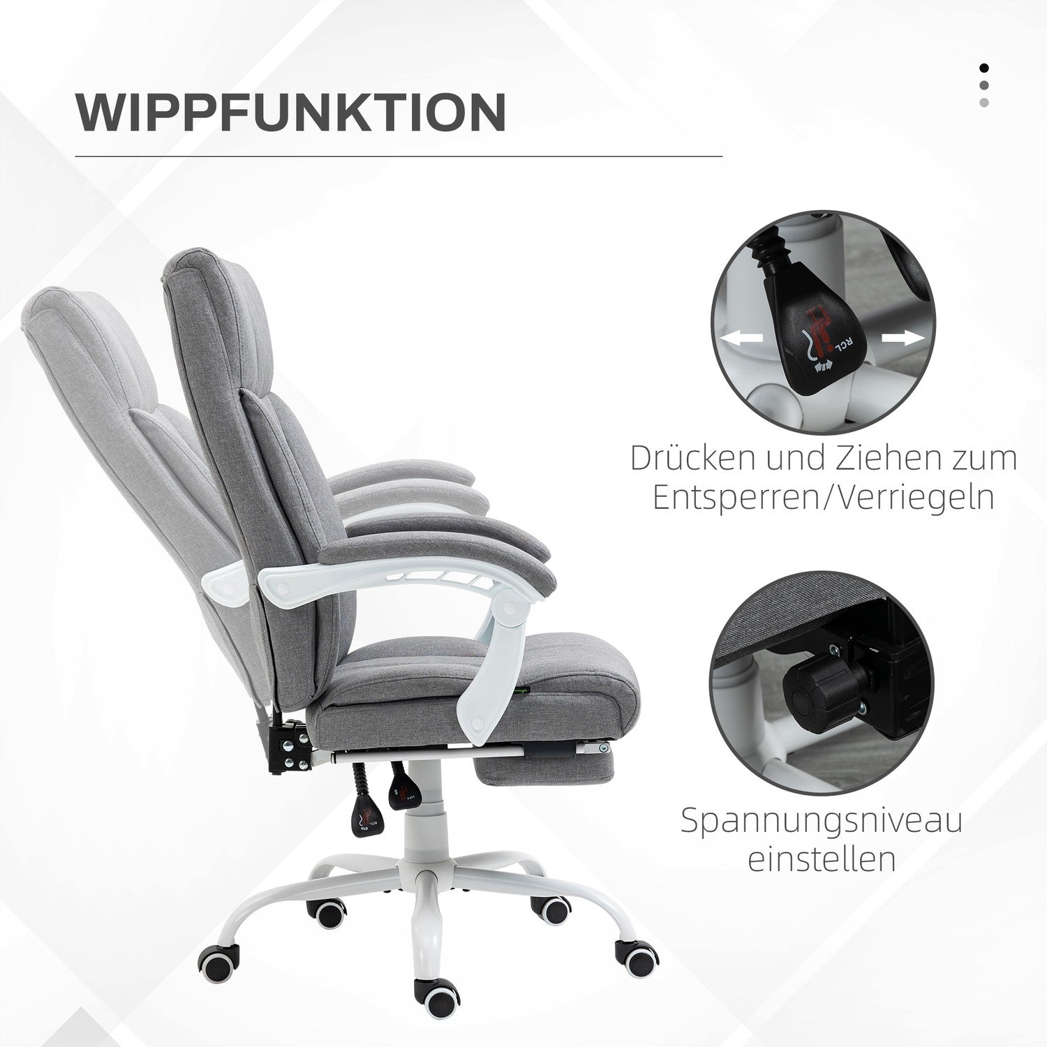Ergonomisk kontorsstol med justerbar lutning och höjd