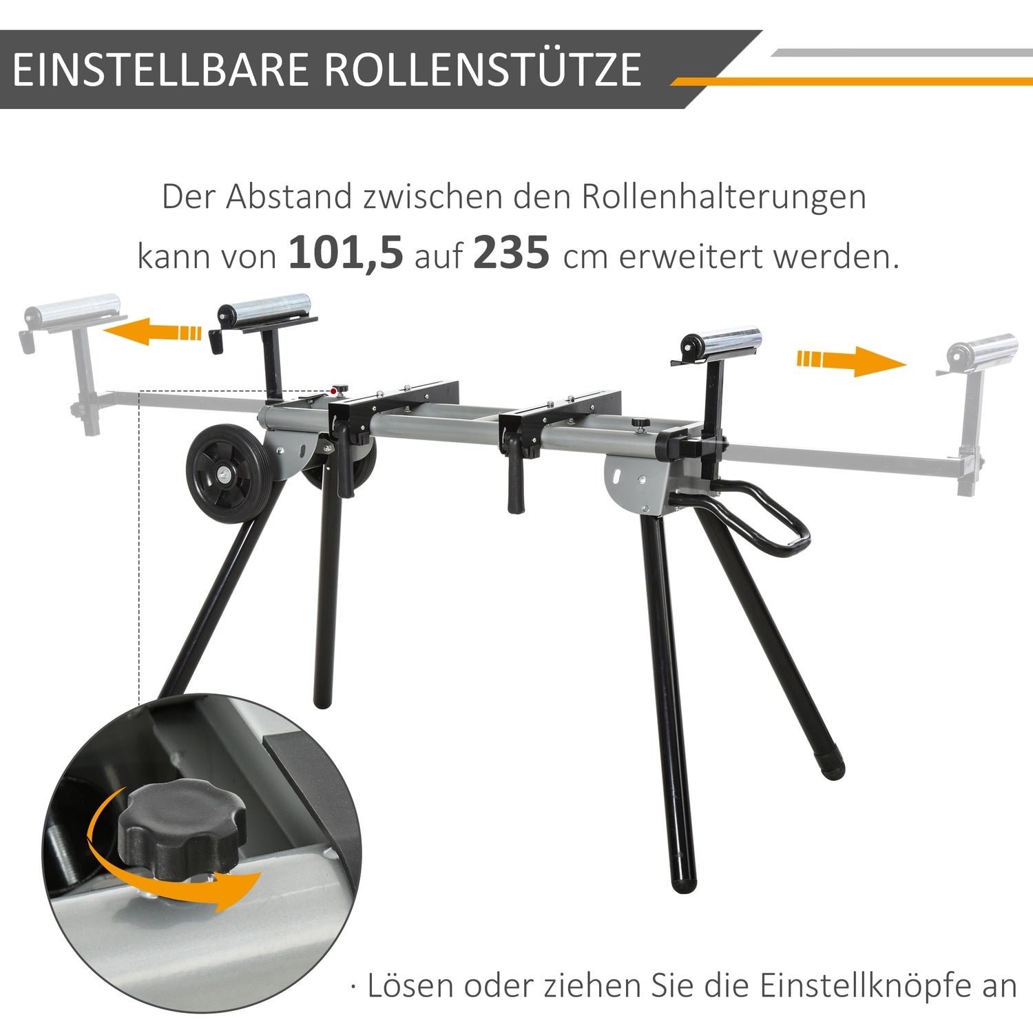 Korsskuren sågbasram med sidoförlängning, 123,5-245 cm