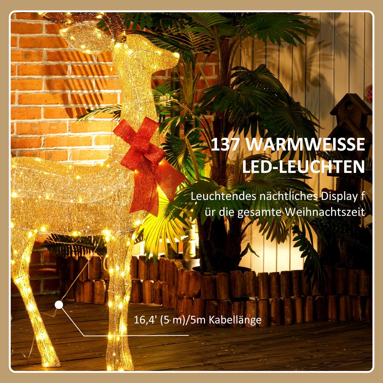 LED Ren juldekoration, Varmvit, Timer