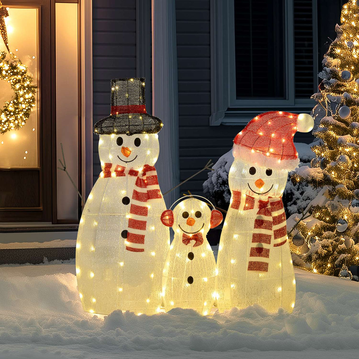 LED Sneeuwman Kerstdecoratie, warmwit, binnen/buiten