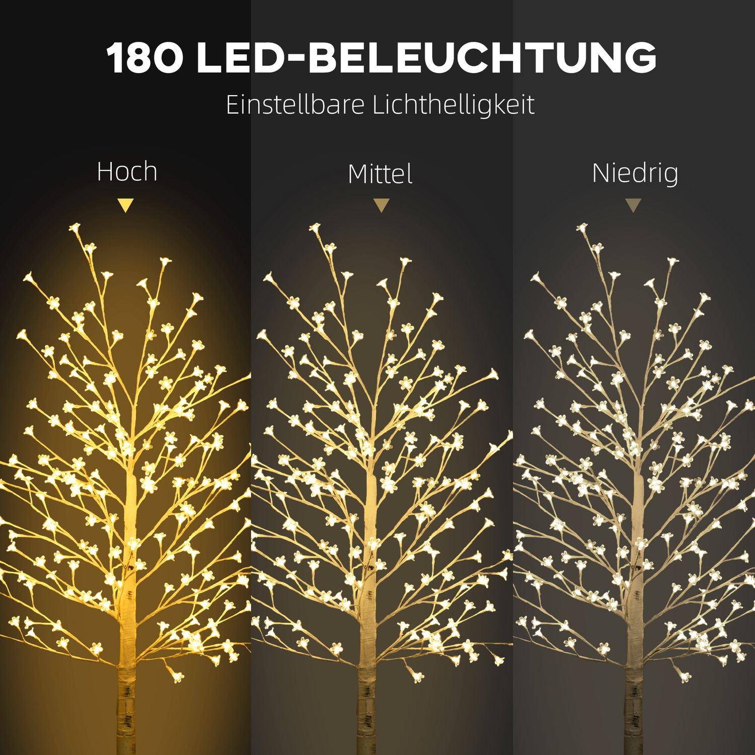LED-körsbärsträd, 180 lysdioder, 3 ljusstyrkanivåer, 180 cm