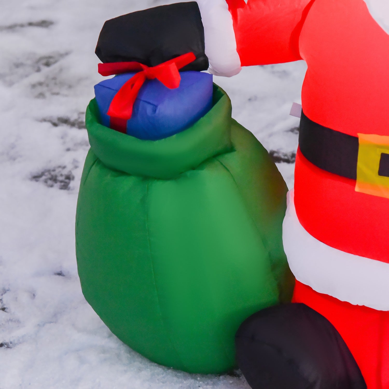 LED uppblåsbar jultomte & snögubbe – 70x45x120 cm, varmvit