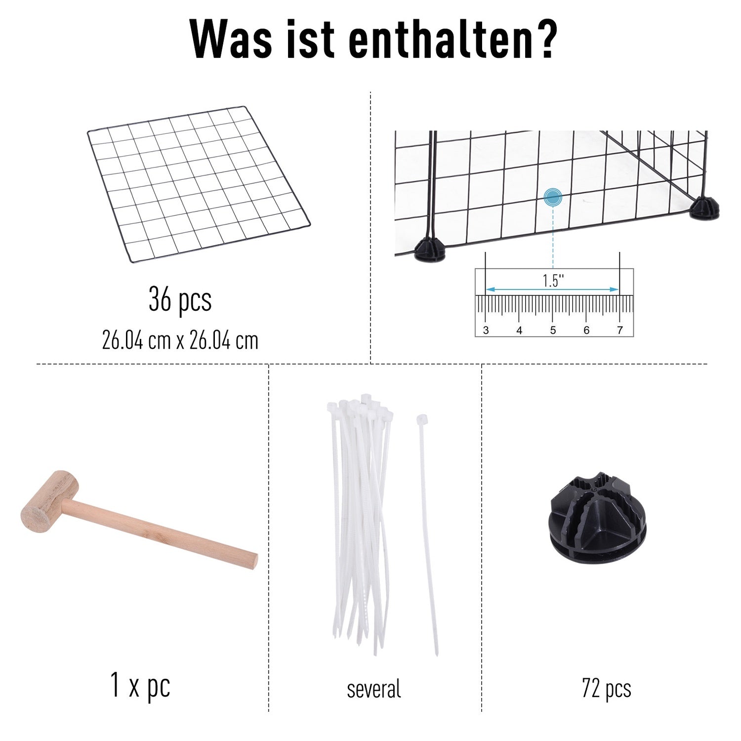 Lekhage för små djur och valpar, svart 36 paneler, 146x73x73 cm