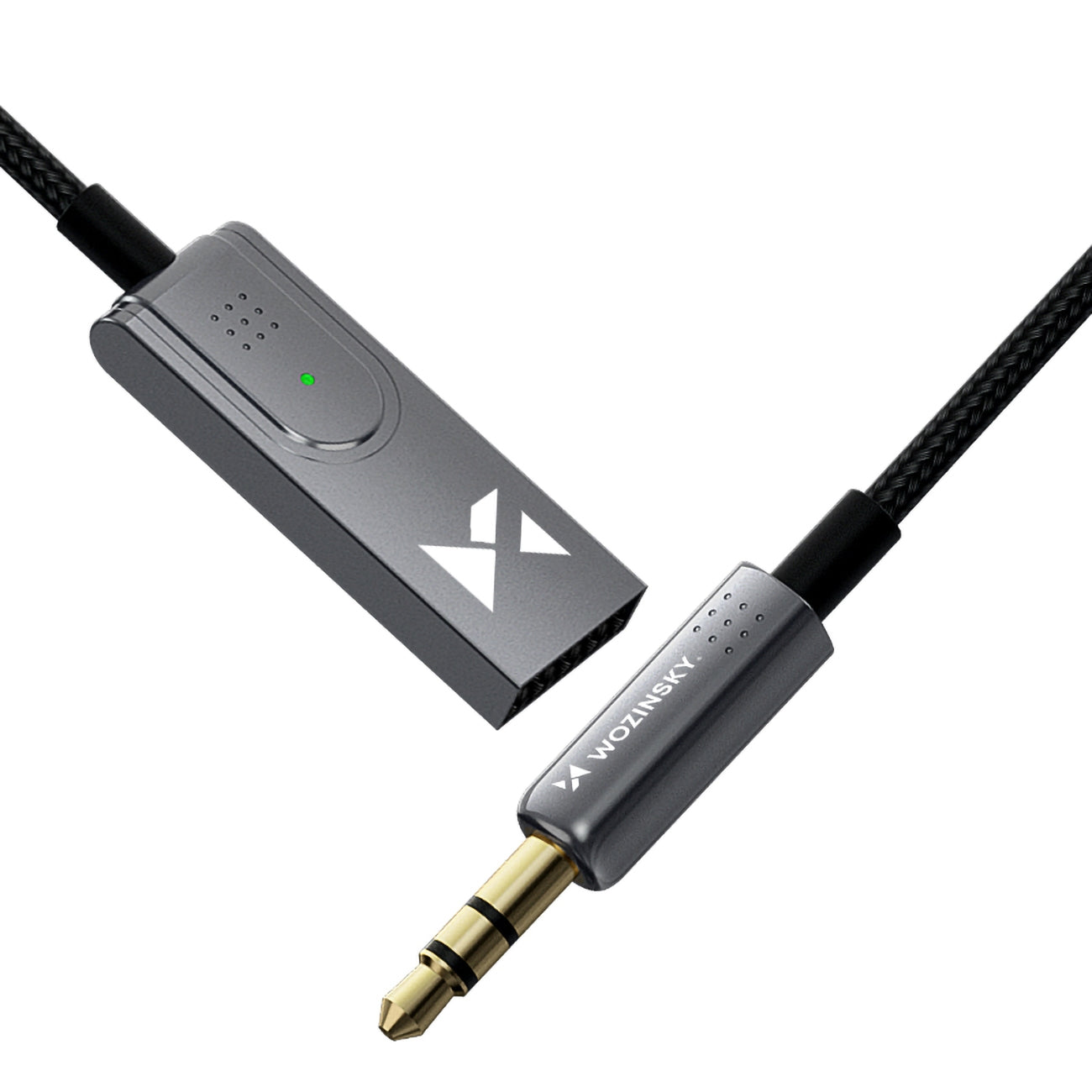 Ljudadapter med Bluetooth 5.3-mottagare och 3,5 mm AUX miniJack-kontakt och USB-A