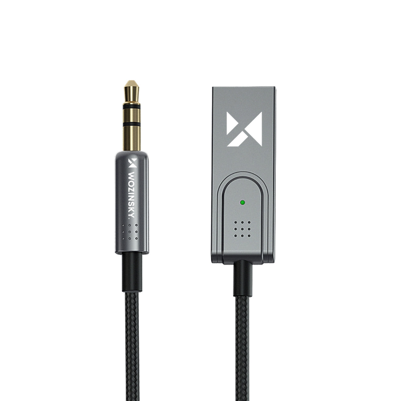 Ljudadapter med Bluetooth 5.3-mottagare och 3,5 mm AUX miniJack-kontakt och USB-A