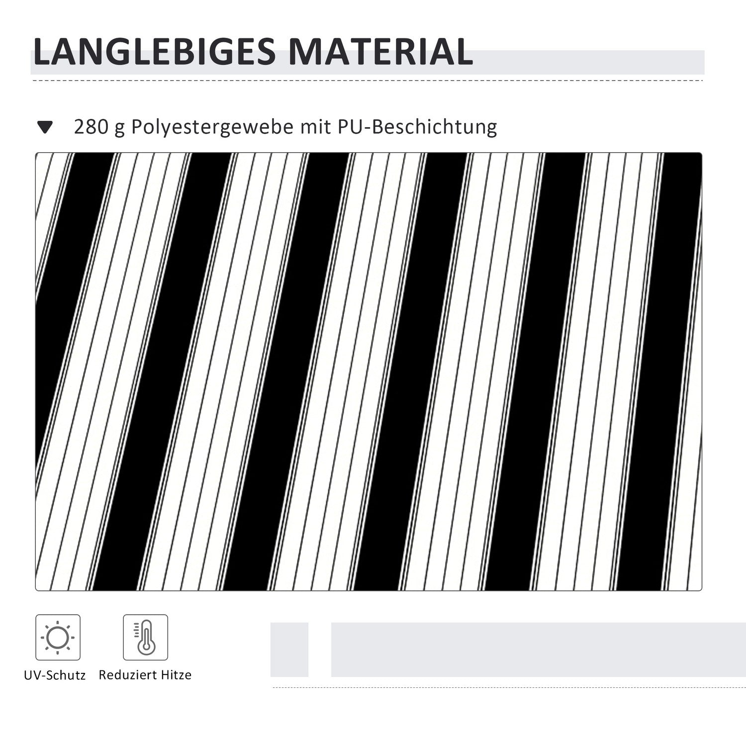 Manuell fällarmsmarkis 4m, Solskydd, Vit/Blå