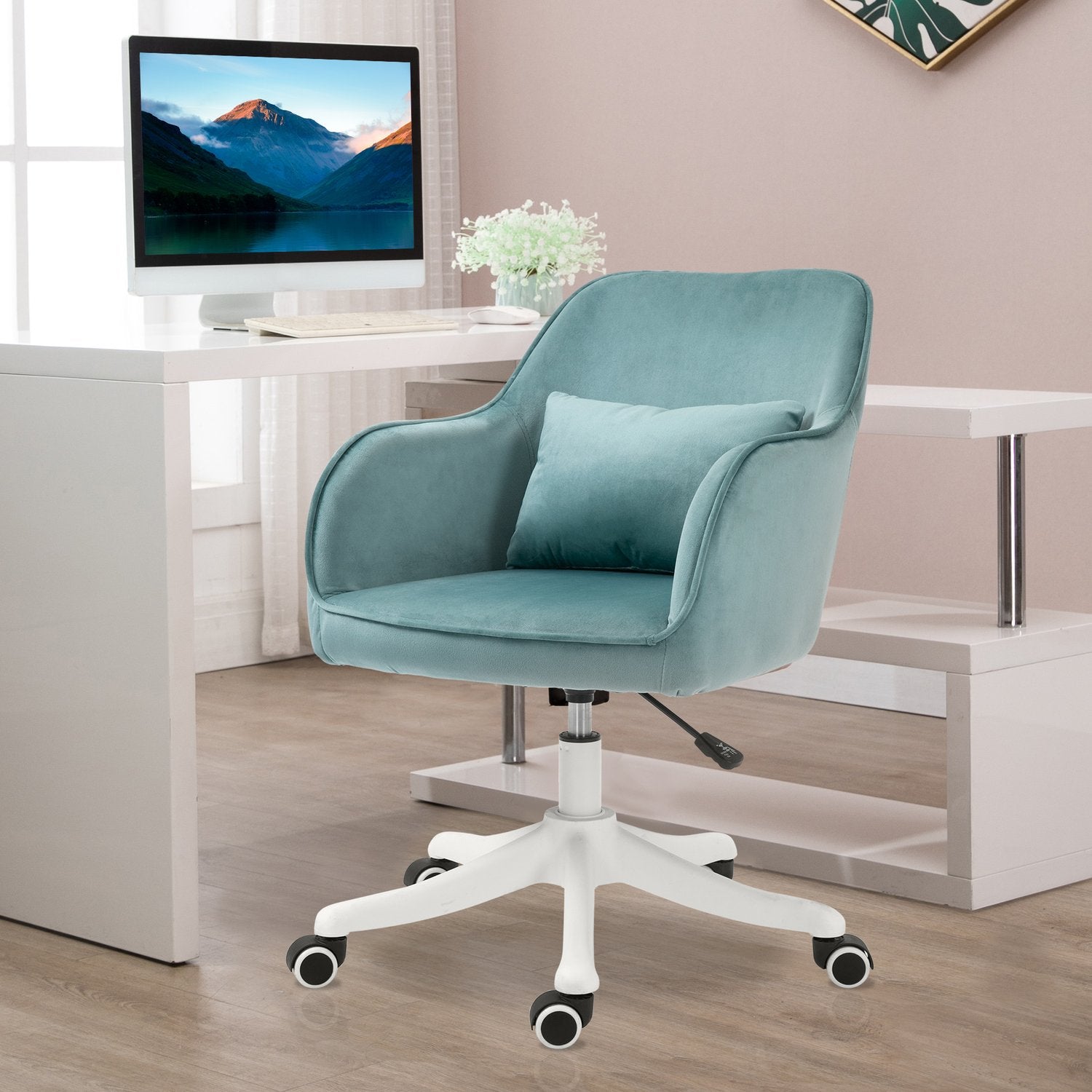 Kontorsmassagestol – USB-vibration, svankstöd, 78-86 cm