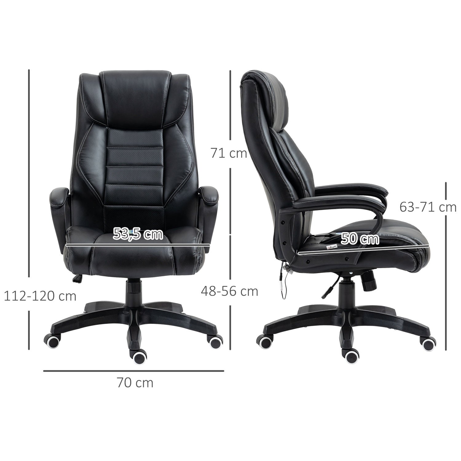 Ergonomisk spelstol med justerbar höjd och 6 vibrationspunkter