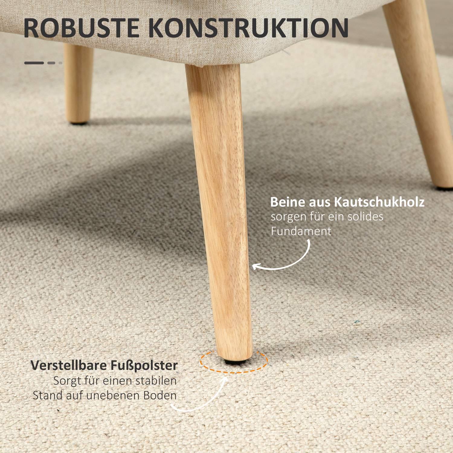 Modern armstöd matstol – linneklädsel, trä, vit