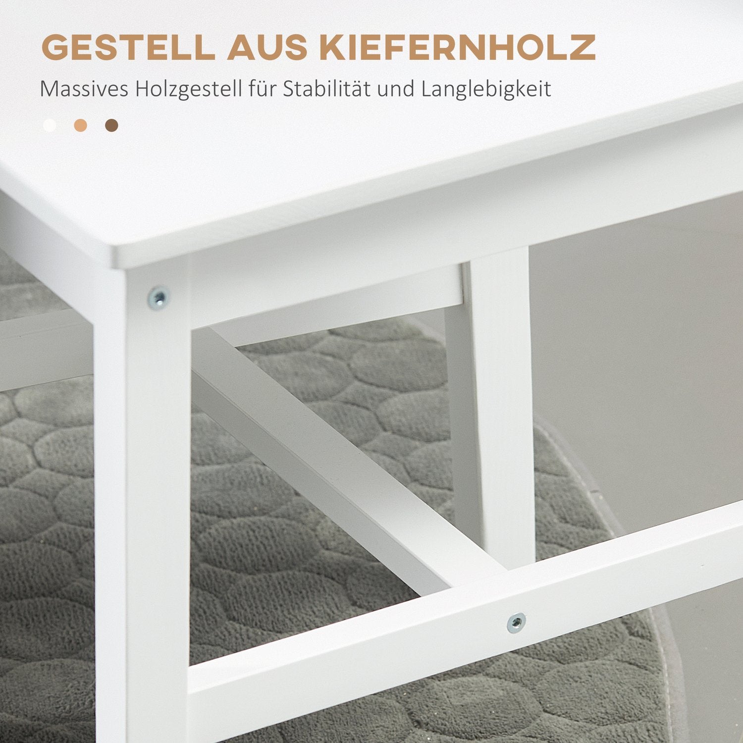 White Pine Wood Matsalsstol Set om 2 – 41x47x86 cm