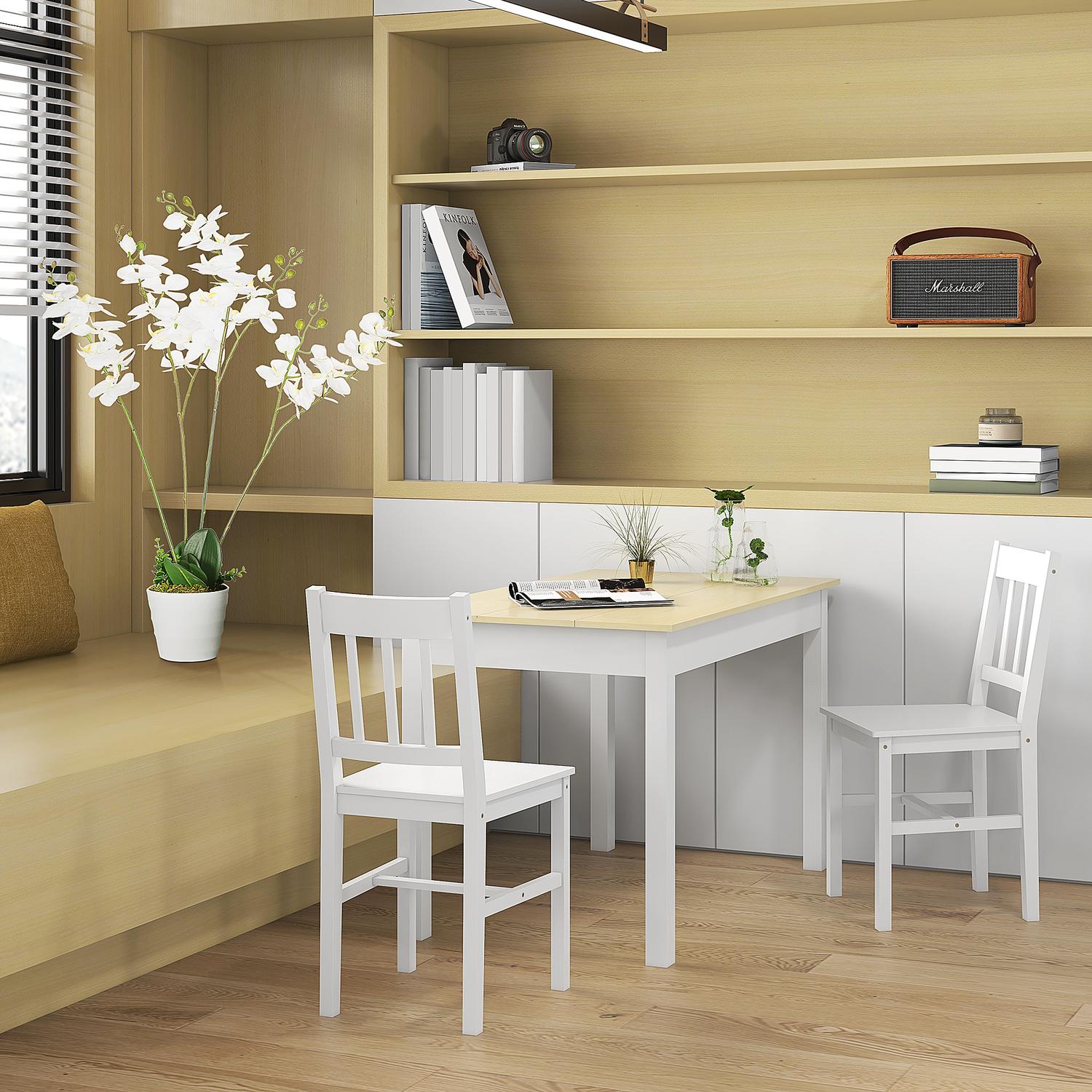 White Pine Wood Matsalsstol Set om 2 – 41x47x86 cm