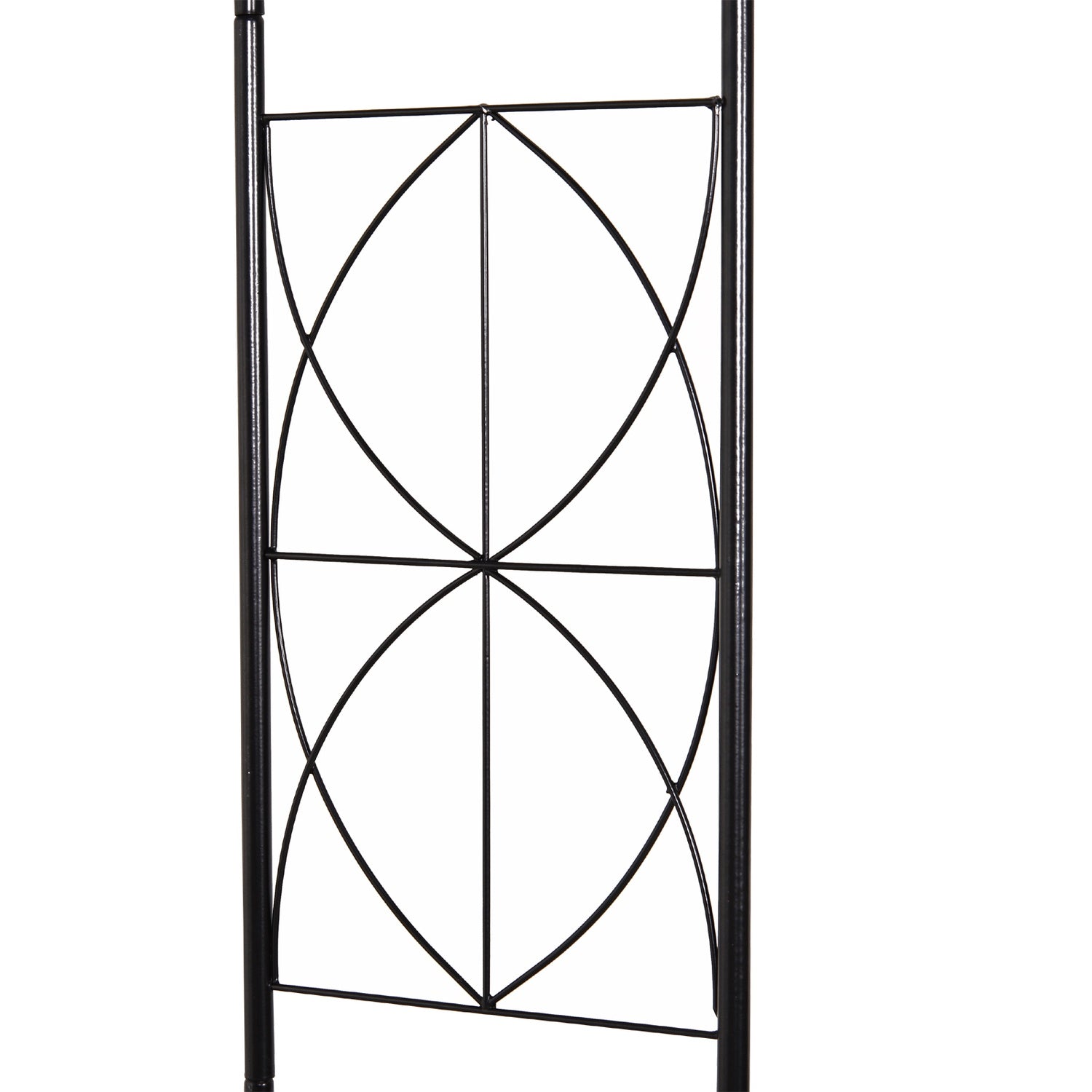 Metal Garden Arch Spaljé, Svart, 114x30x230 cm
