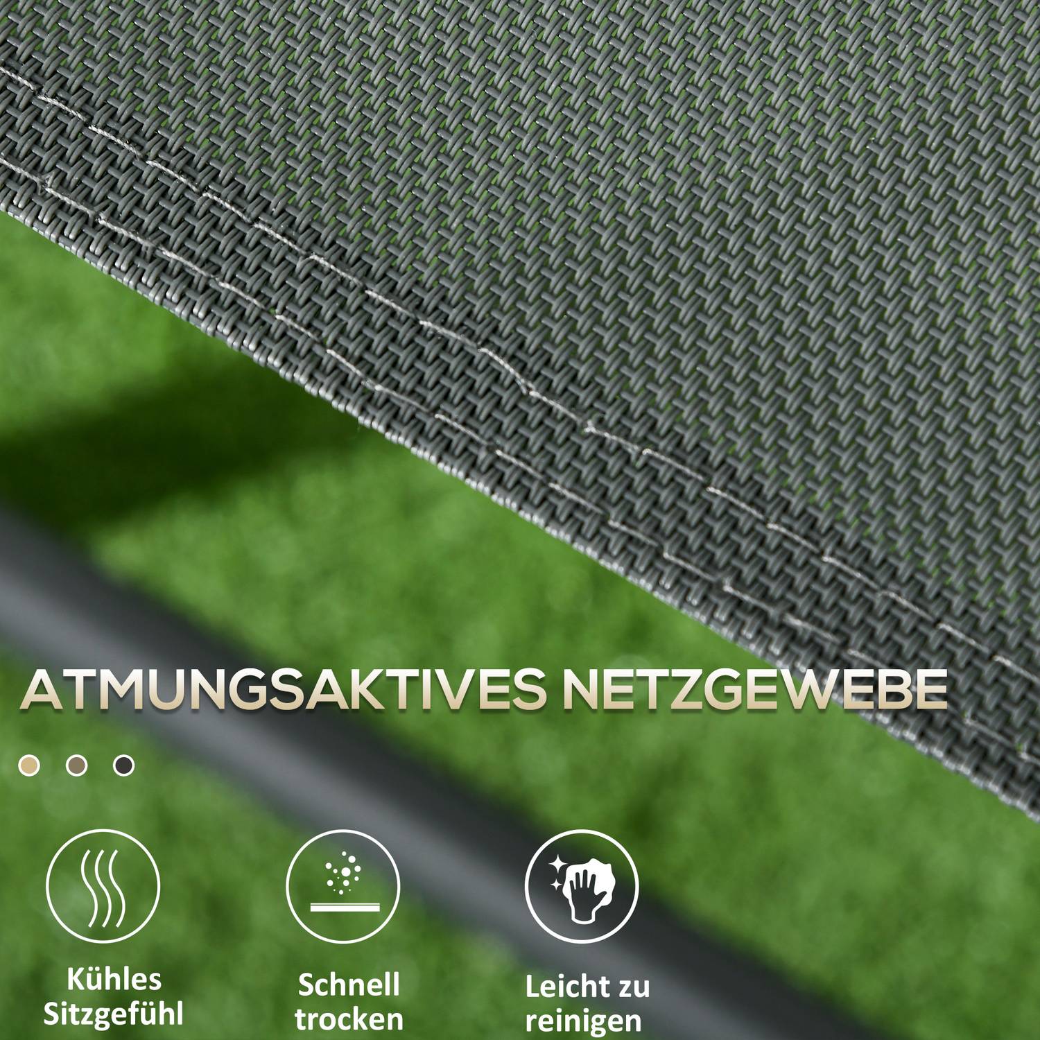 Metall 3-delat bistroset, väderbeständigt, hopfällbart bord