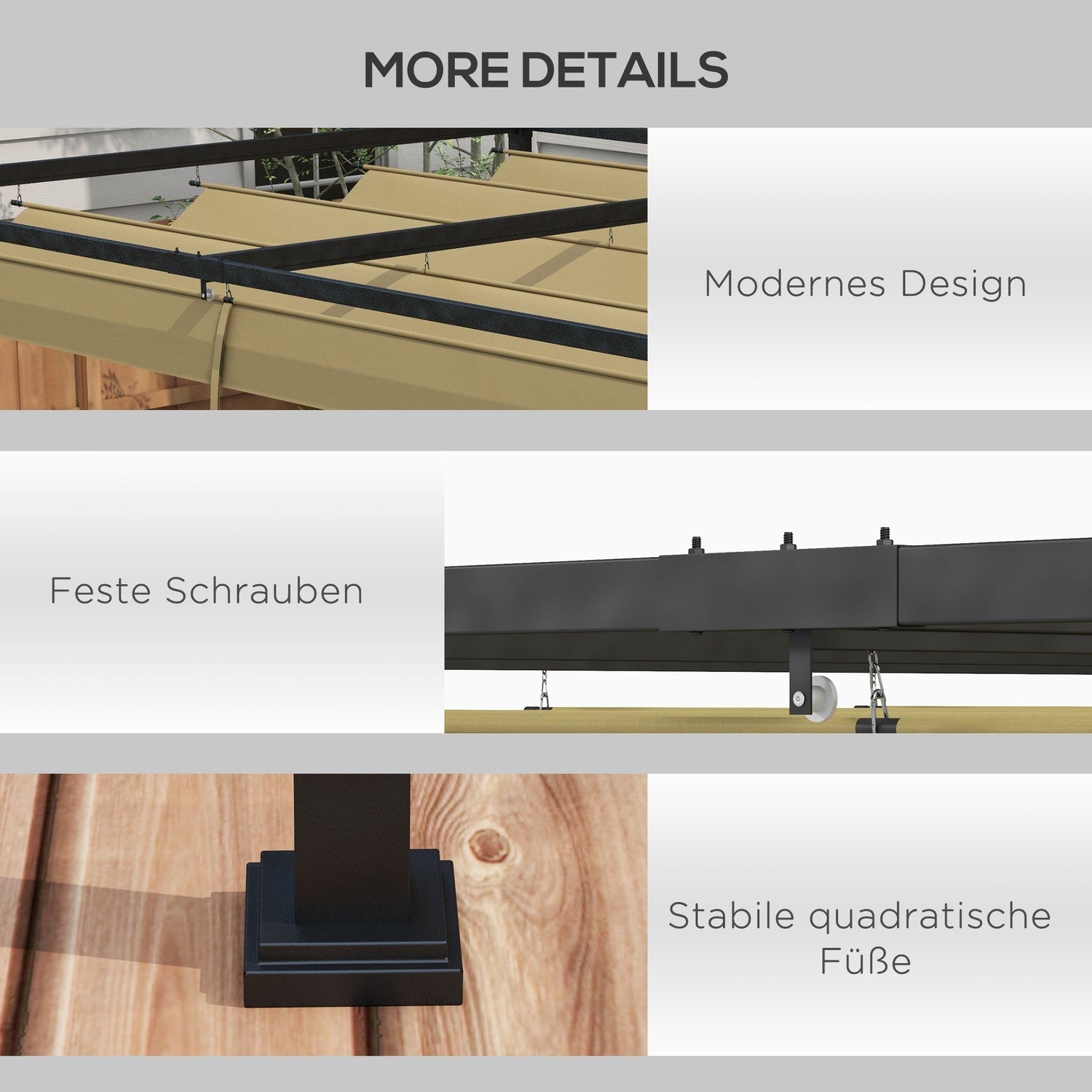Metallpergola 3x2m – Justerbart tak, solskydd