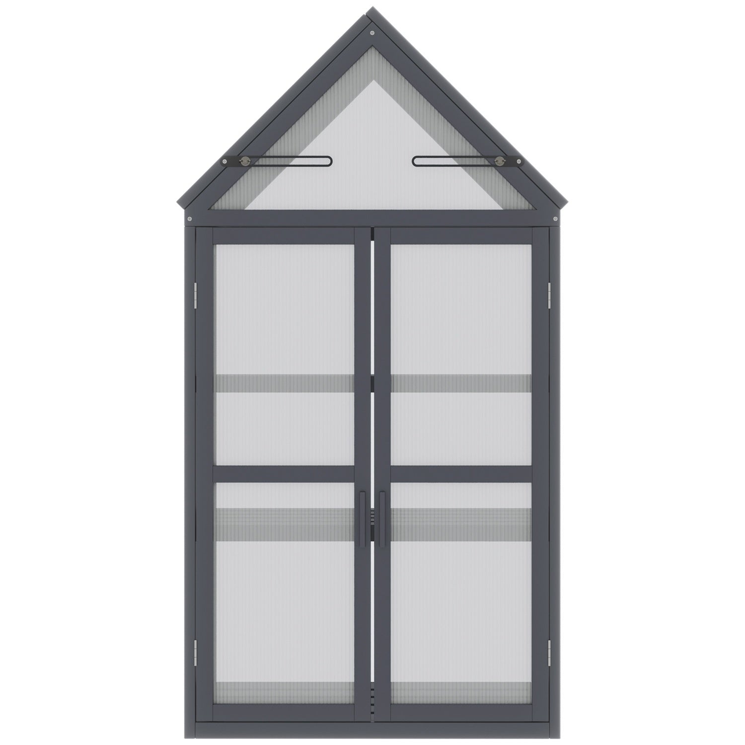 Miniväxthus, 3-nivå träram med gångjärnstak