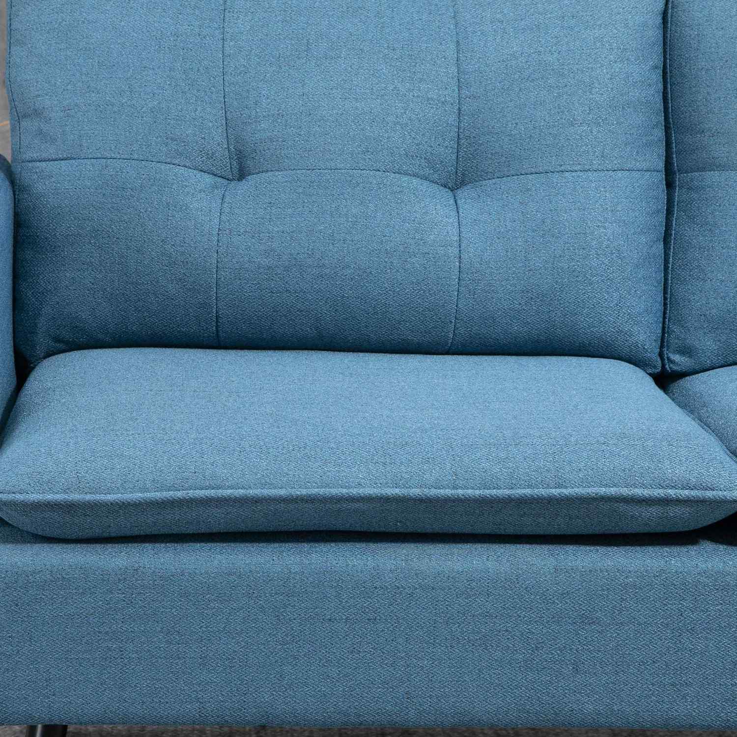 Modern mörkblå 2-sits soffa med tjocka kuddar