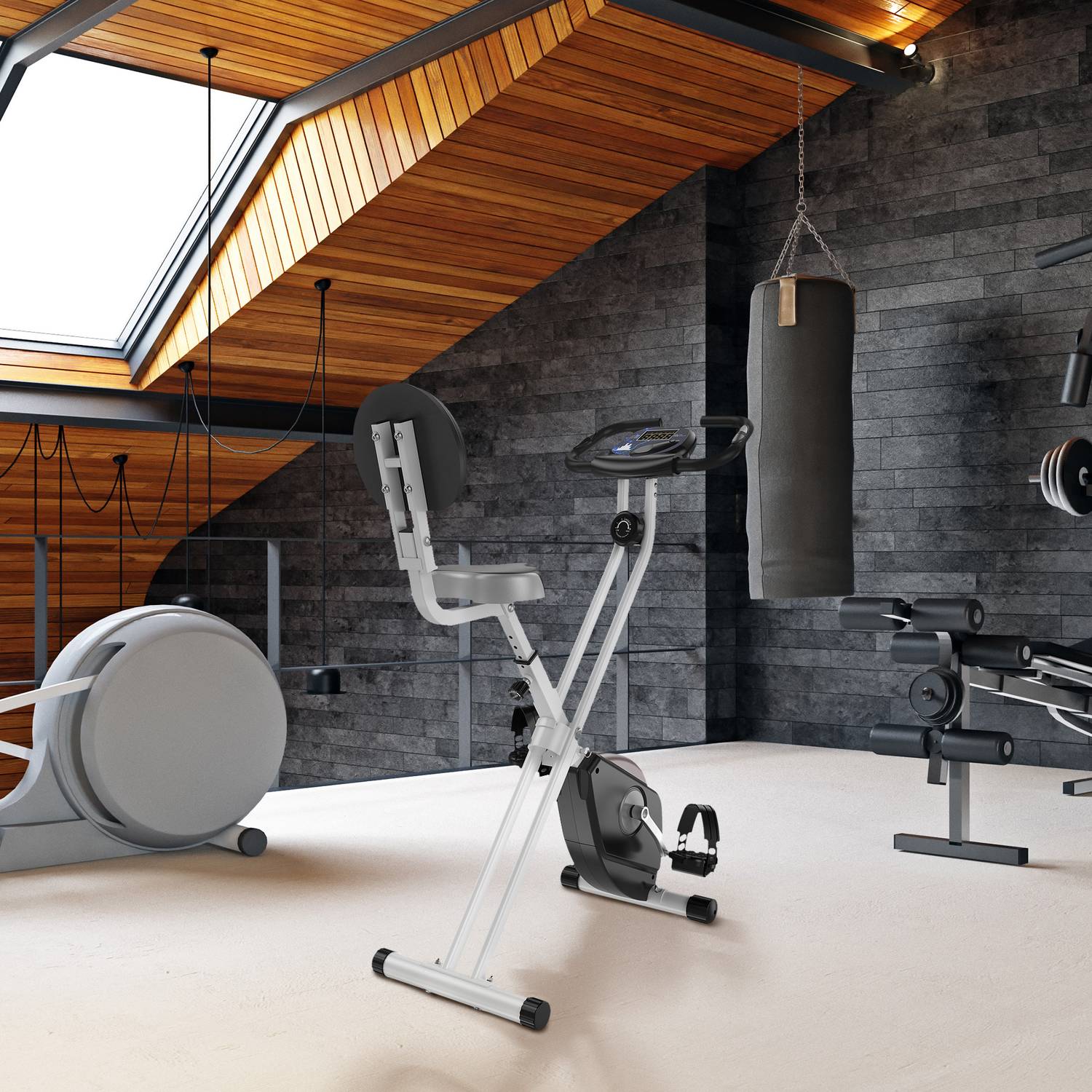 Motionscykel, 8-nivås magnetiskt motstånd, justerbar höjd