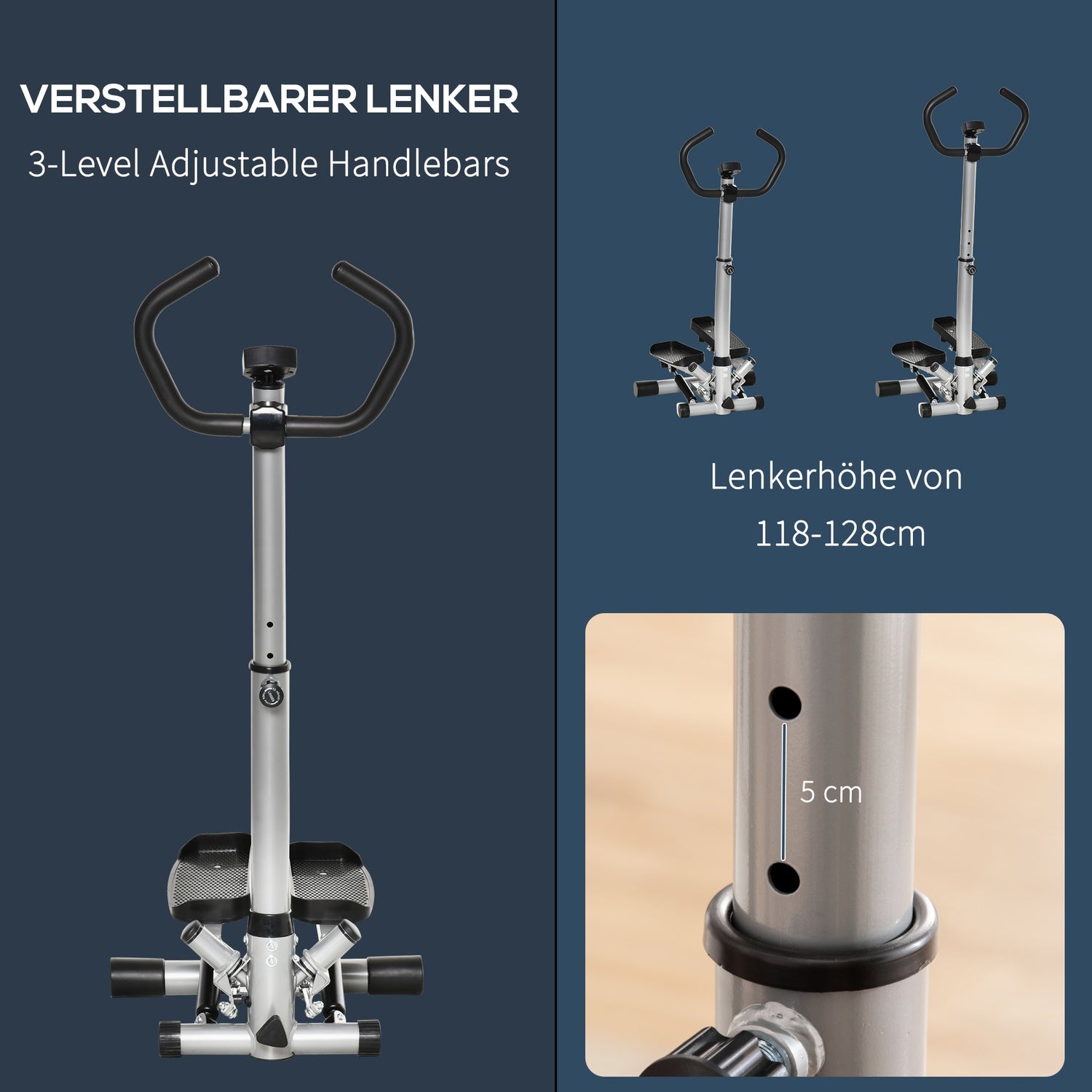 Motionscykel med justerbar hastighet och LCD-skärm