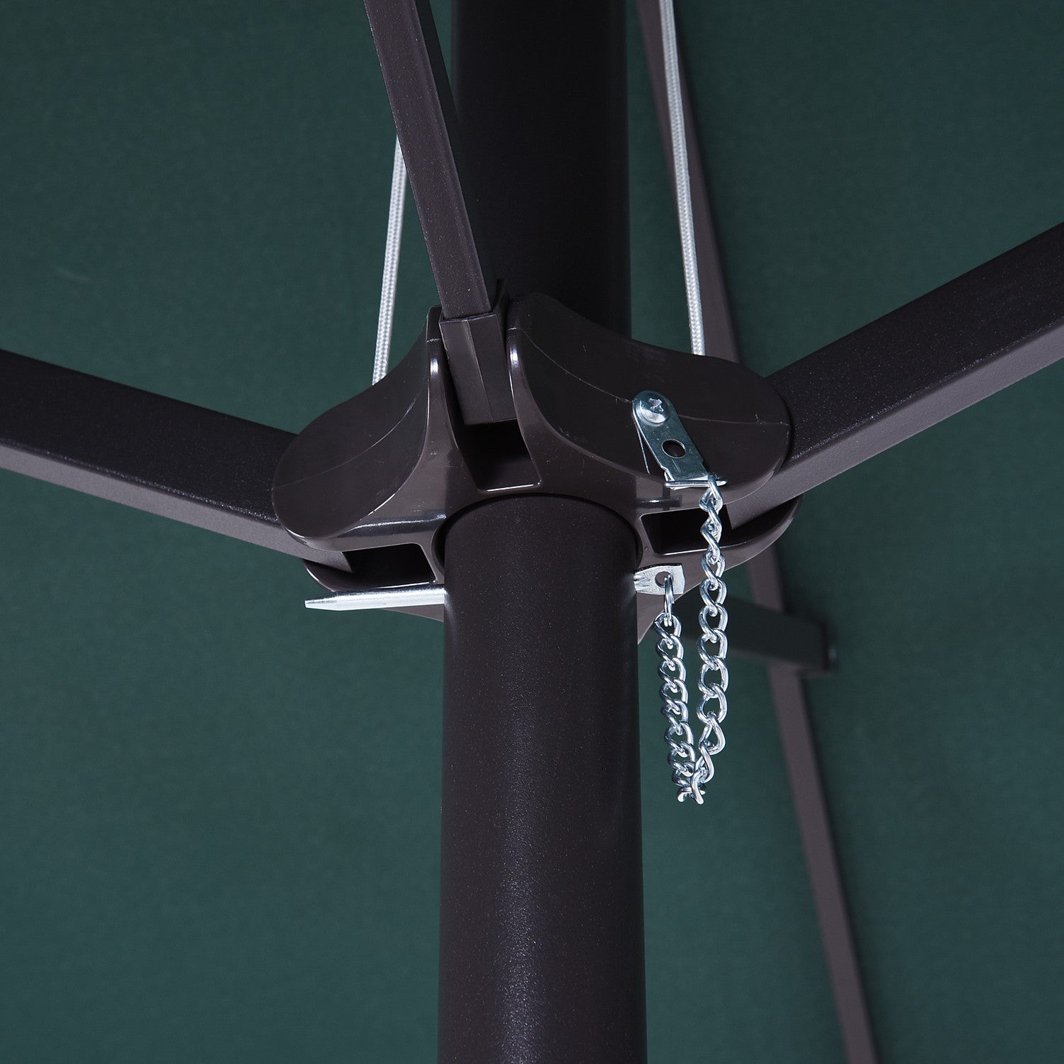 Mörkgrön dubbel uteplats Trädgårdsparaply med stativ – 460 x 270 cm