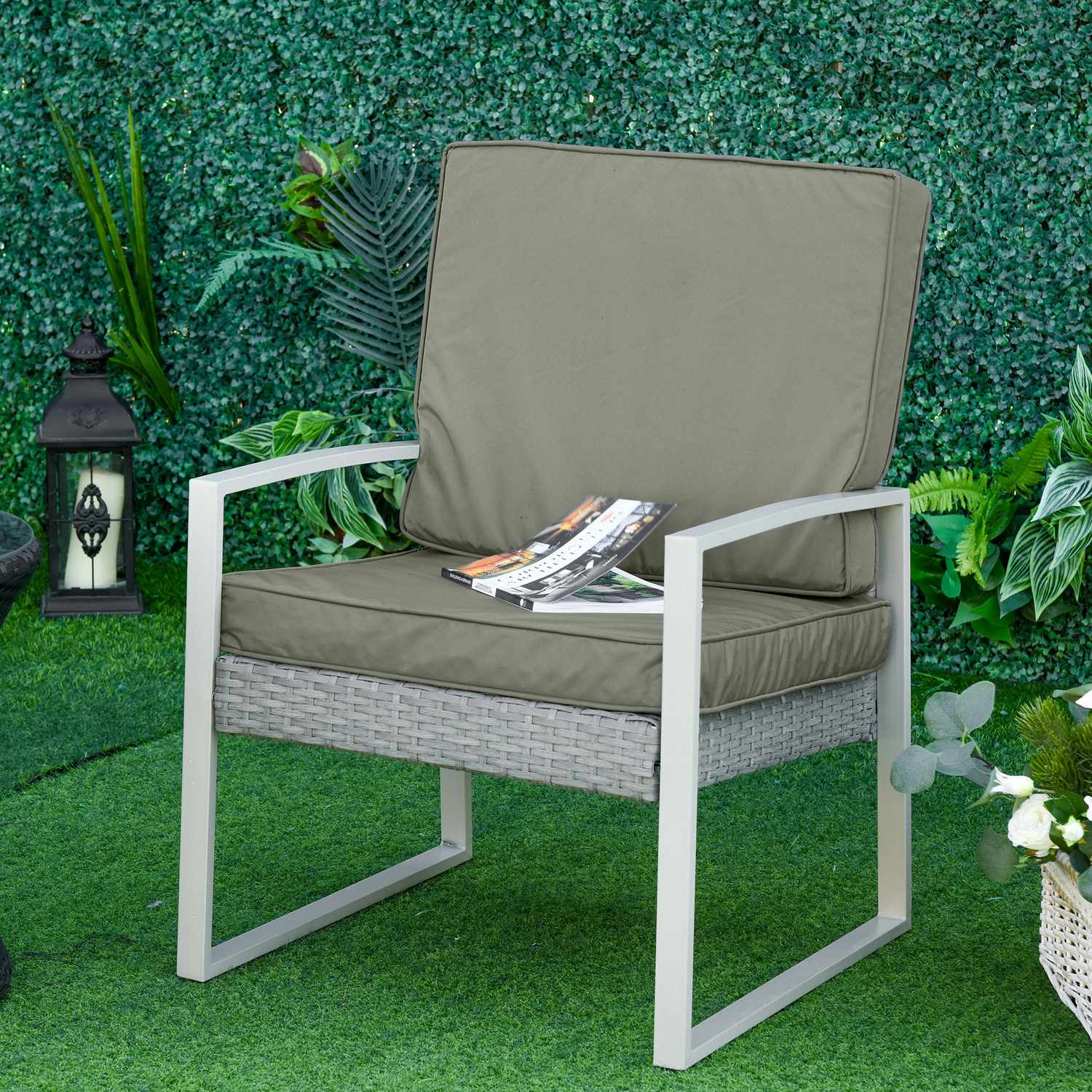 Mörkgrå stolsdynor, tvättbara, 7cm tjocka, 56x52cm