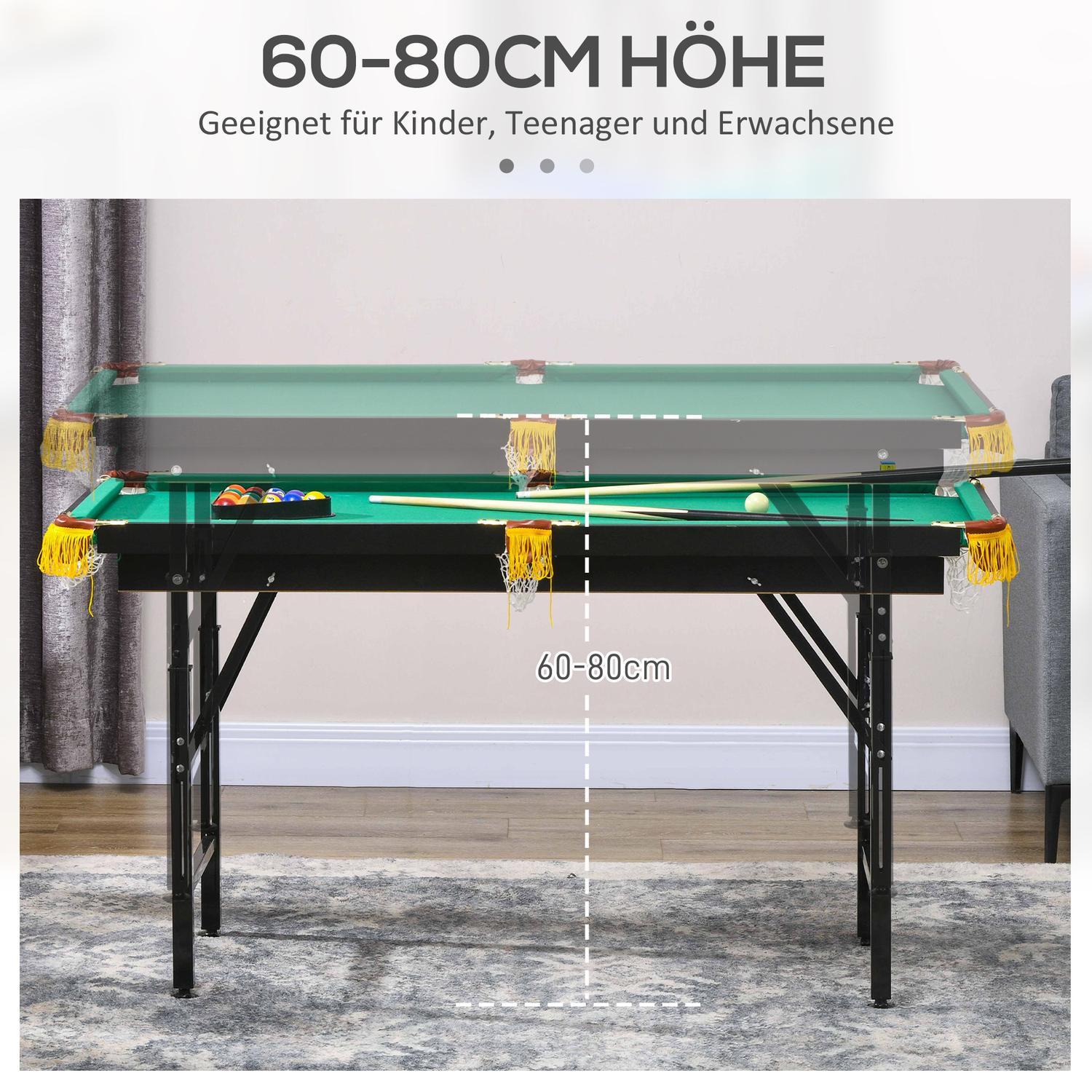 2-i-1 spelbord – biljard och bordtennis, justerbar höjd
