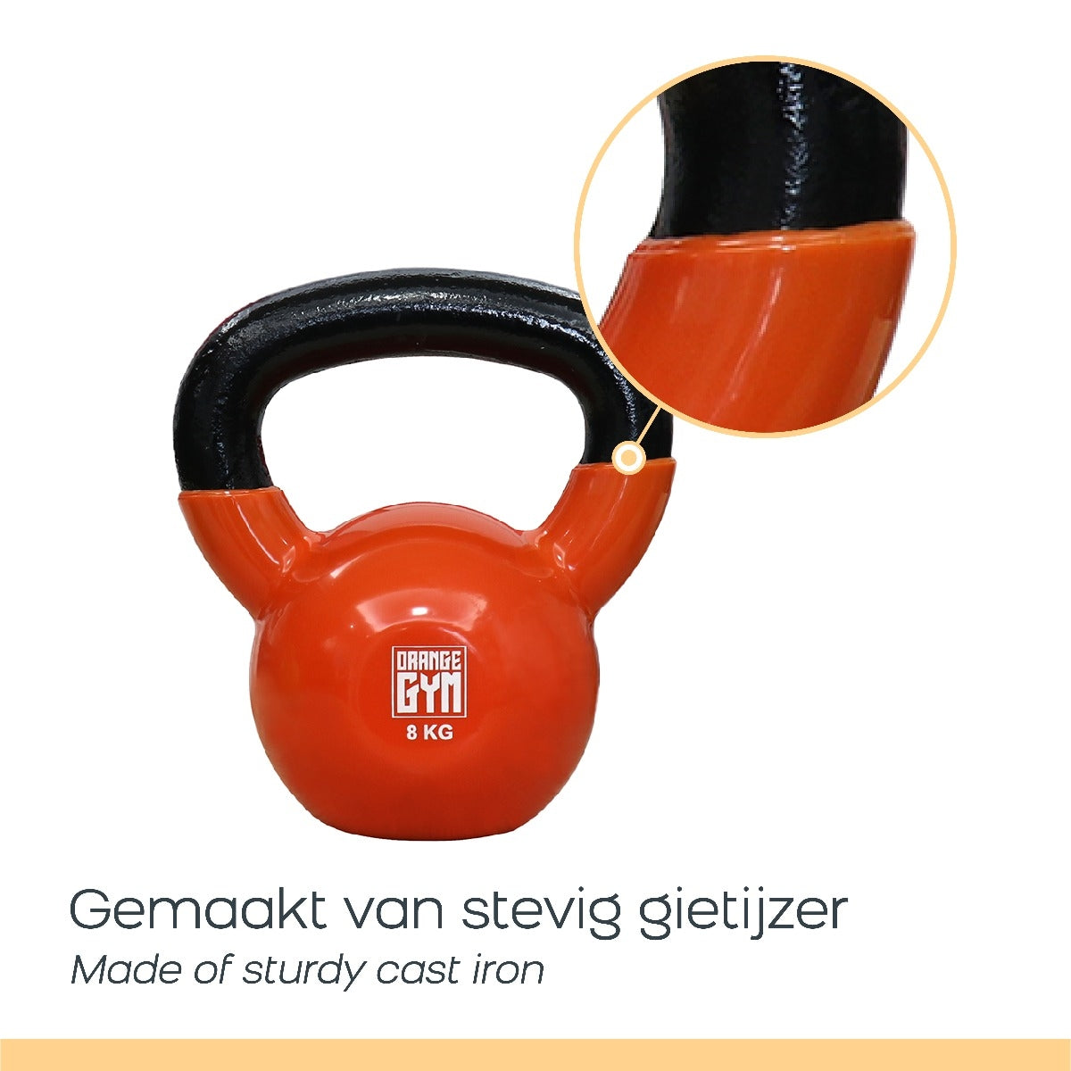Orange Gym - Vinyl Kettlebell - 6KG