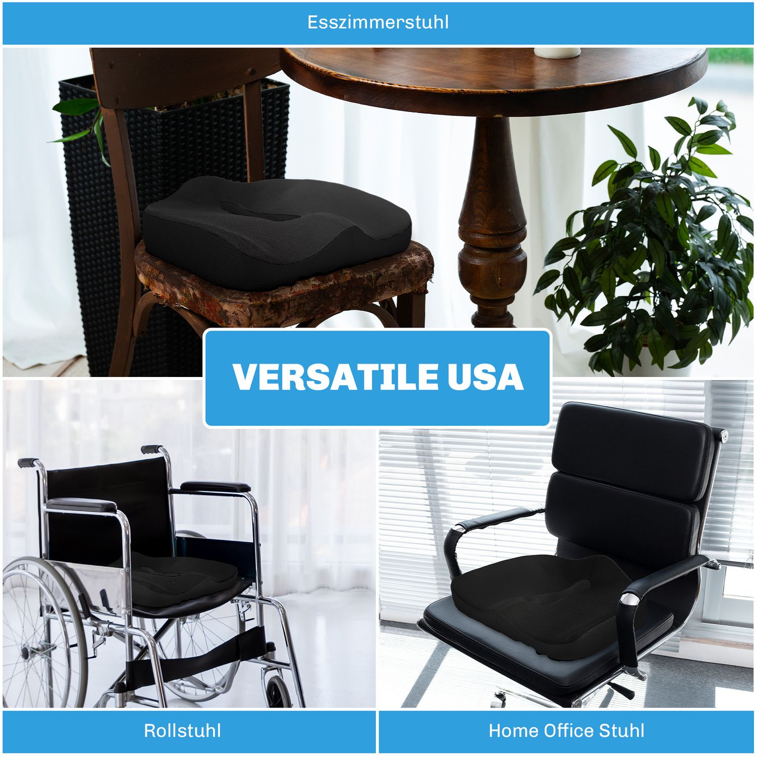 Ortopedisk Memory Foam Sittdyna för ryggsmärta