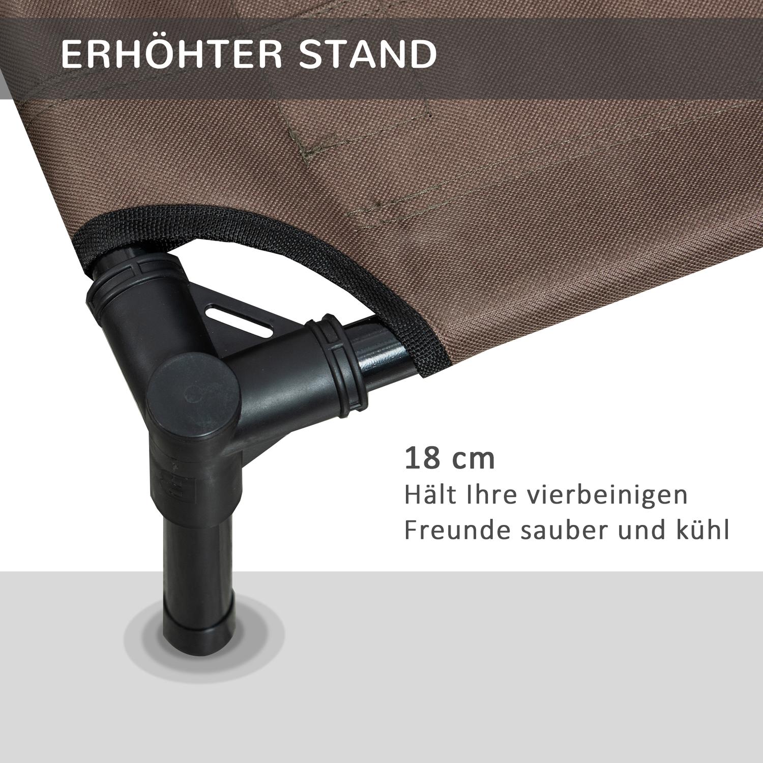 Slitstark hundsäng utomhus, brun 76x61x18cm för husdjur