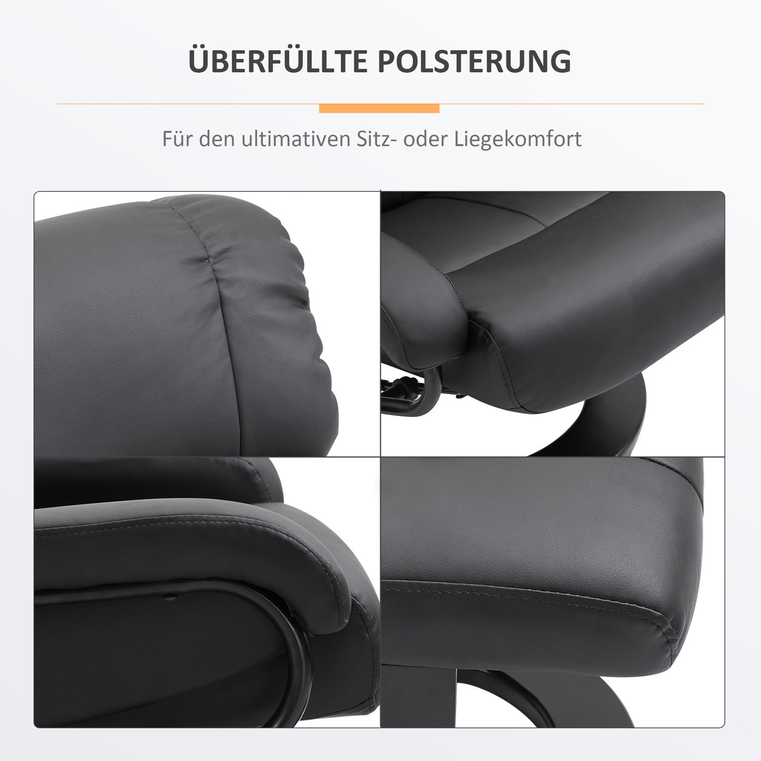 Svart massagepall – 76x80x102 cm Justerbar höjd