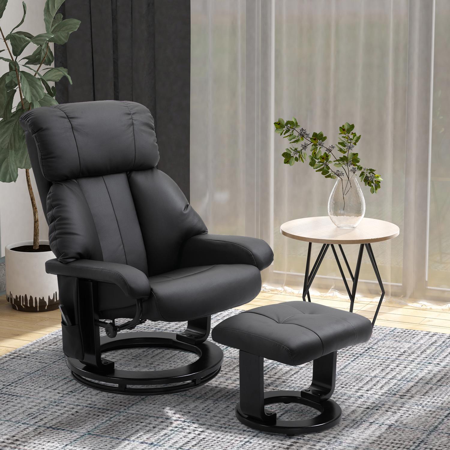 Svart massagepall – 76x80x102 cm Justerbar höjd