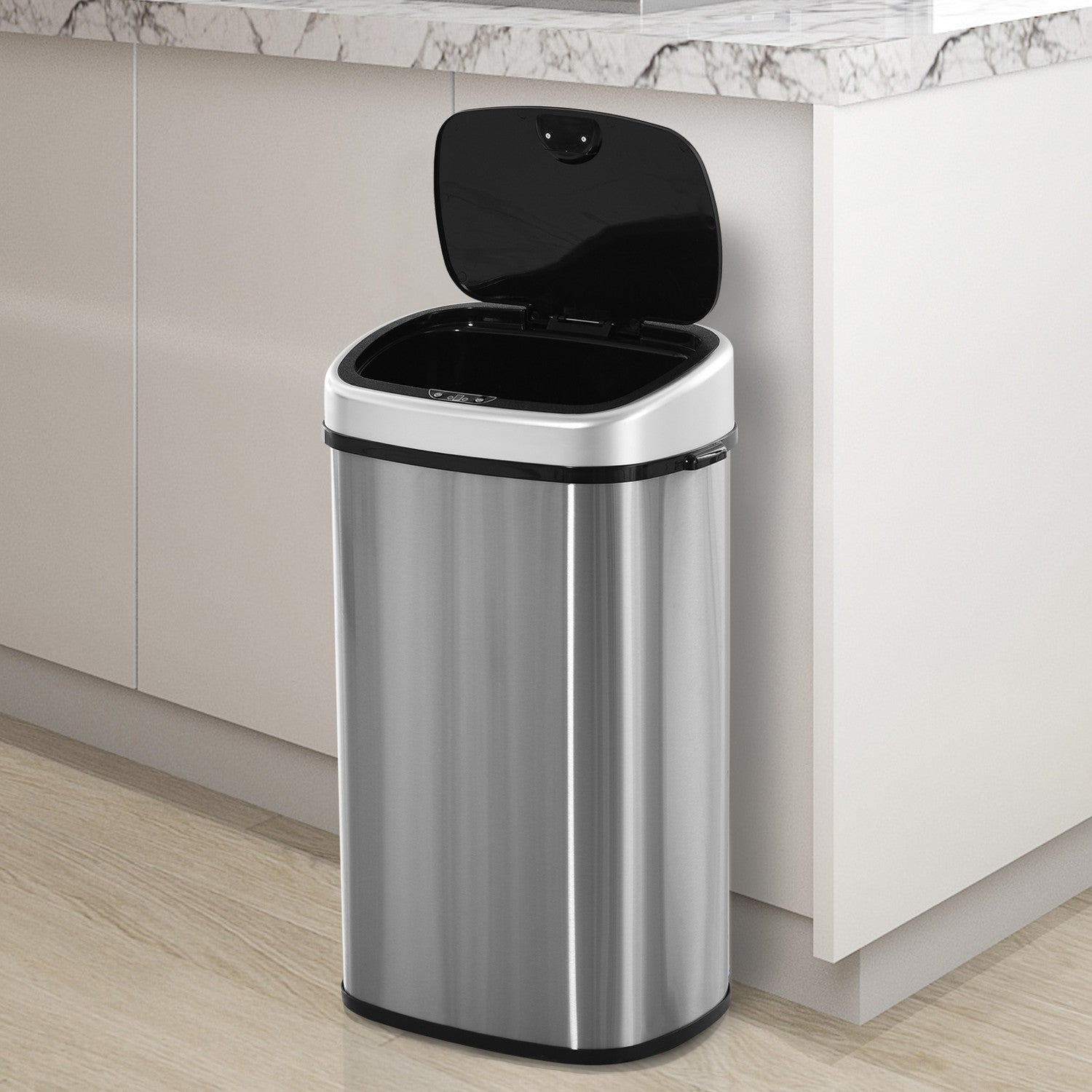 Automatisk 58L soptunna i rostfritt stål med sensor