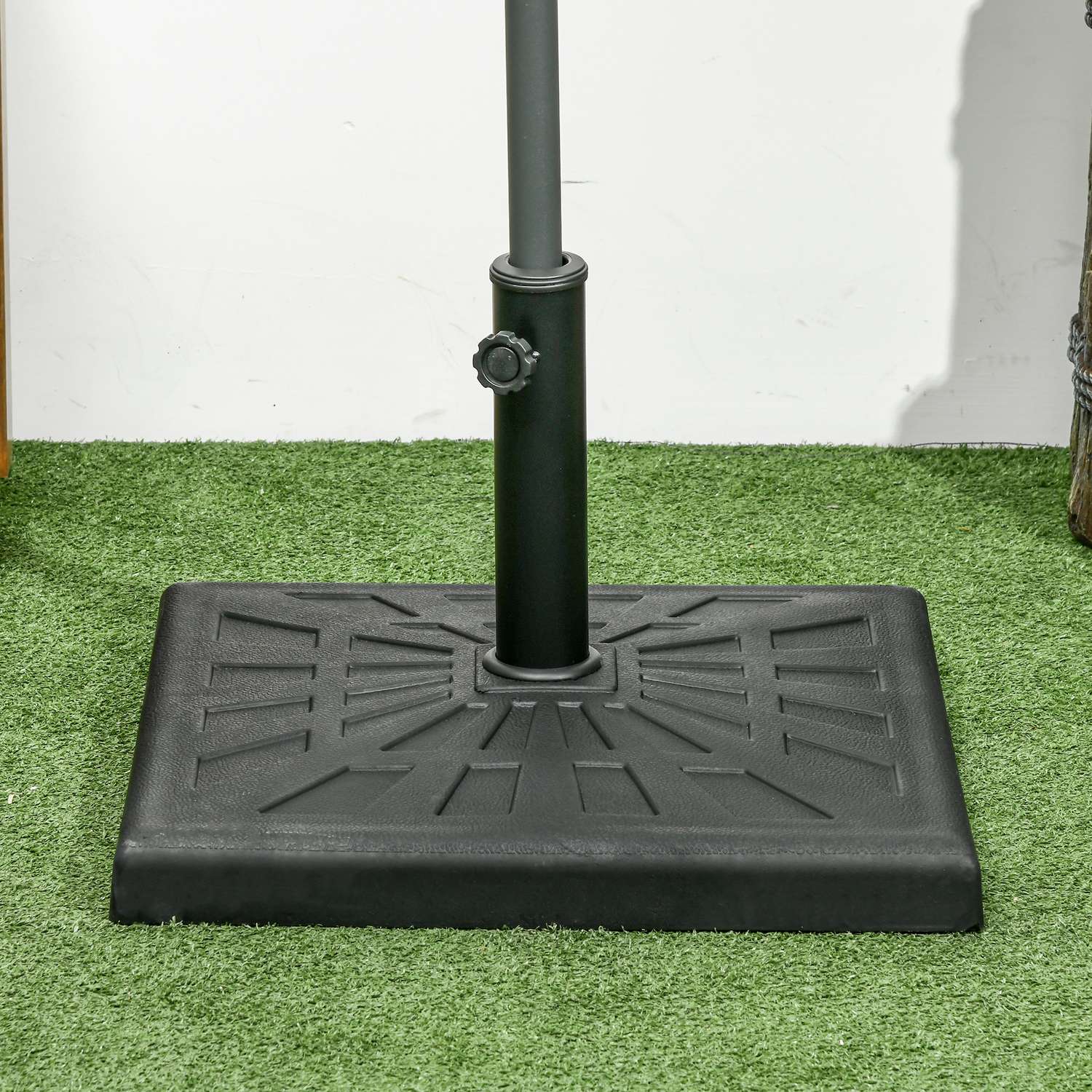 Paraplystativ, 19 kg bas, passar Ø 32/38/48 mm stolpar, svart