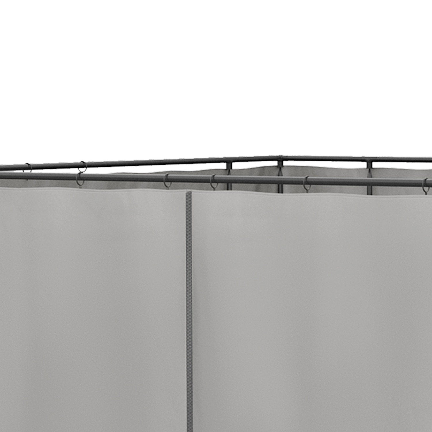Paviljongsidoväggar, polyester, 3x3m, ljusgrå, krokfäste