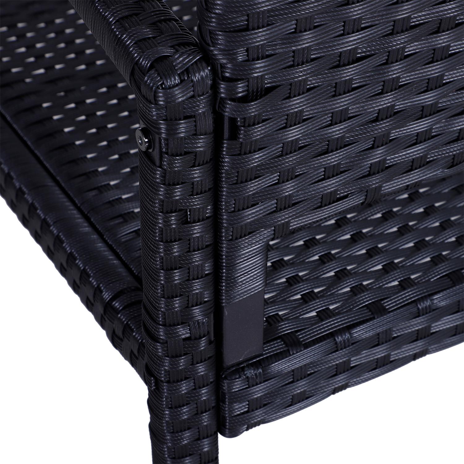 Wicker Trädgårdsbänk, 2-sits – Svart, 122 x 60 x 87 cm