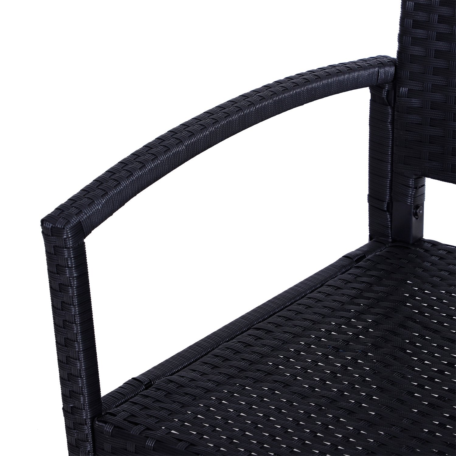 Wicker Trädgårdsbänk, 2-sits – Svart, 122 x 60 x 87 cm